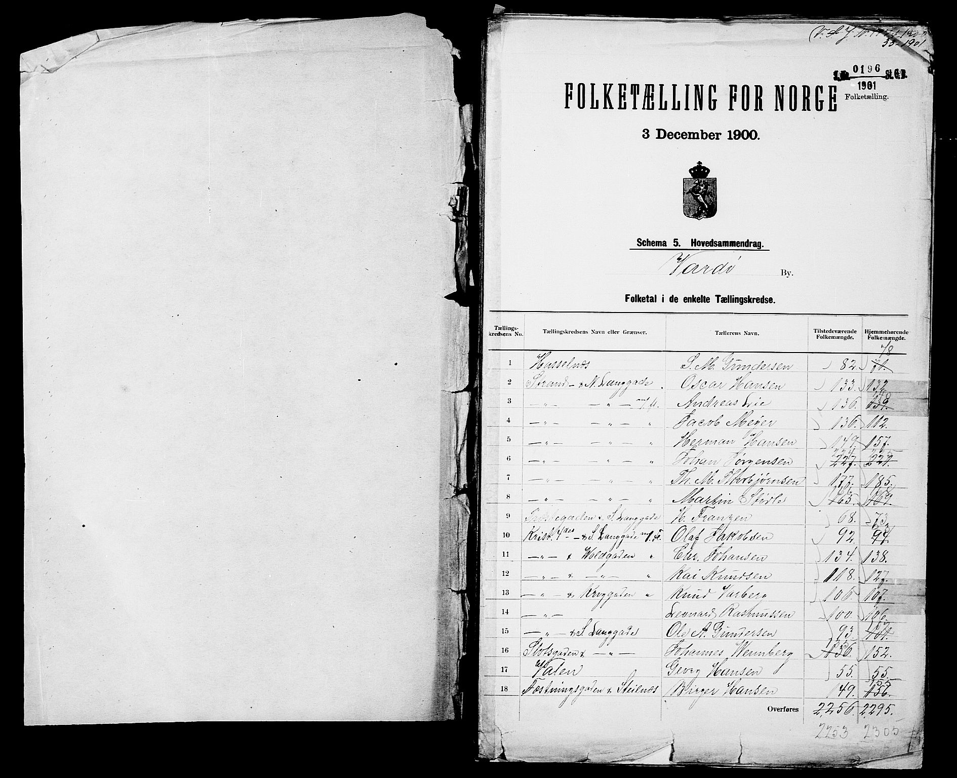 SATØ, 1900 census for Vardø, 1900, p. 2