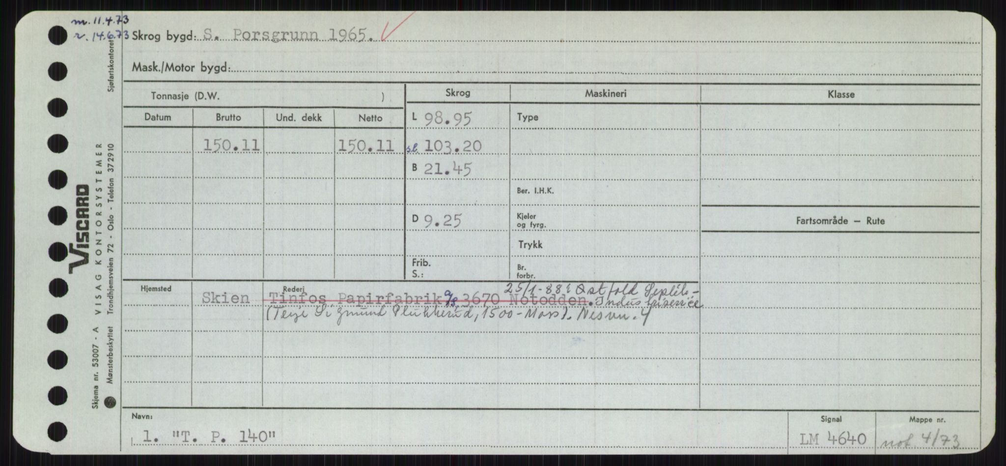 Sjøfartsdirektoratet med forløpere, Skipsmålingen, RA/S-1627/H/Hc/L0001: Lektere, A-Y, p. 479