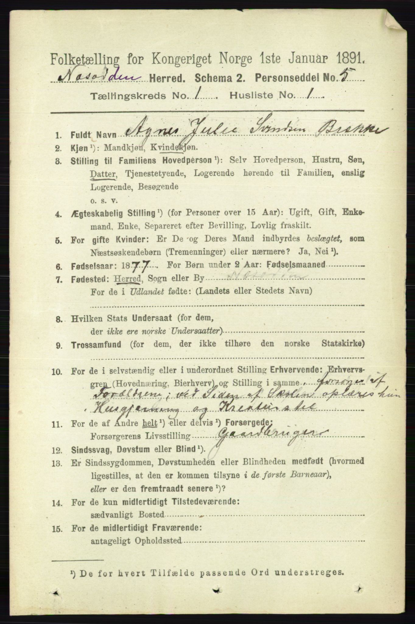 RA, 1891 census for 0216 Nesodden, 1891, p. 96