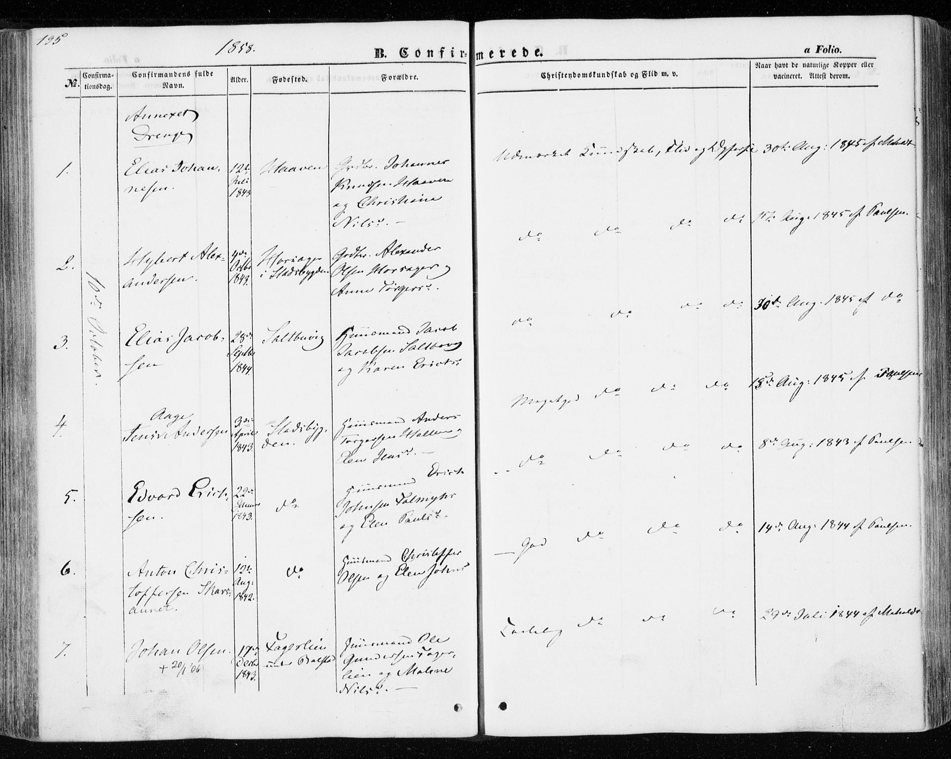 Ministerialprotokoller, klokkerbøker og fødselsregistre - Nord-Trøndelag, AV/SAT-A-1458/701/L0008: Parish register (official) no. 701A08 /1, 1854-1863, p. 195