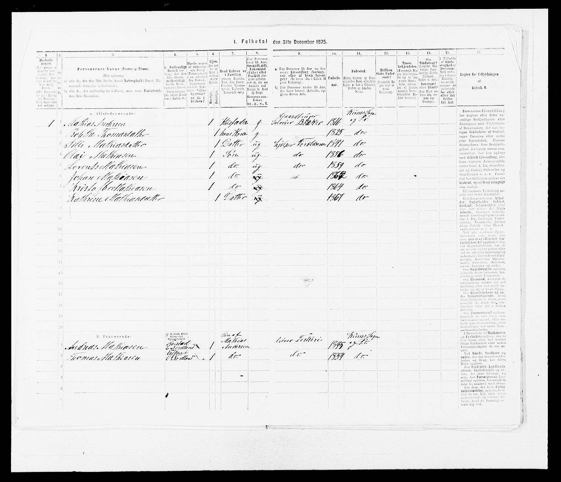 SAB, 1875 census for 1437L Kinn/Kinn og Svanøy, 1875, p. 517