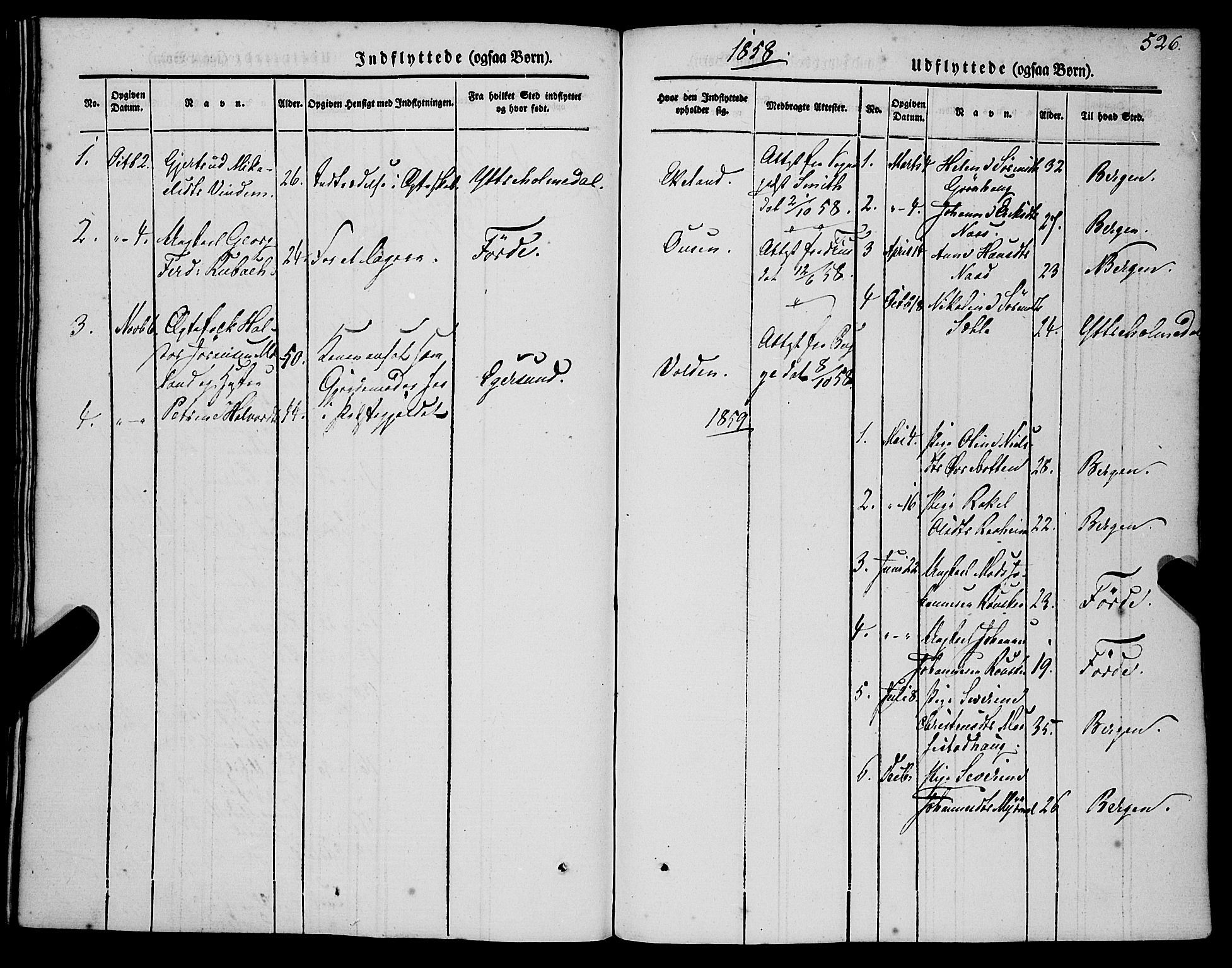 Gaular sokneprestembete, SAB/A-80001/H/Haa: Parish register (official) no. A 4II, 1841-1859, p. 526