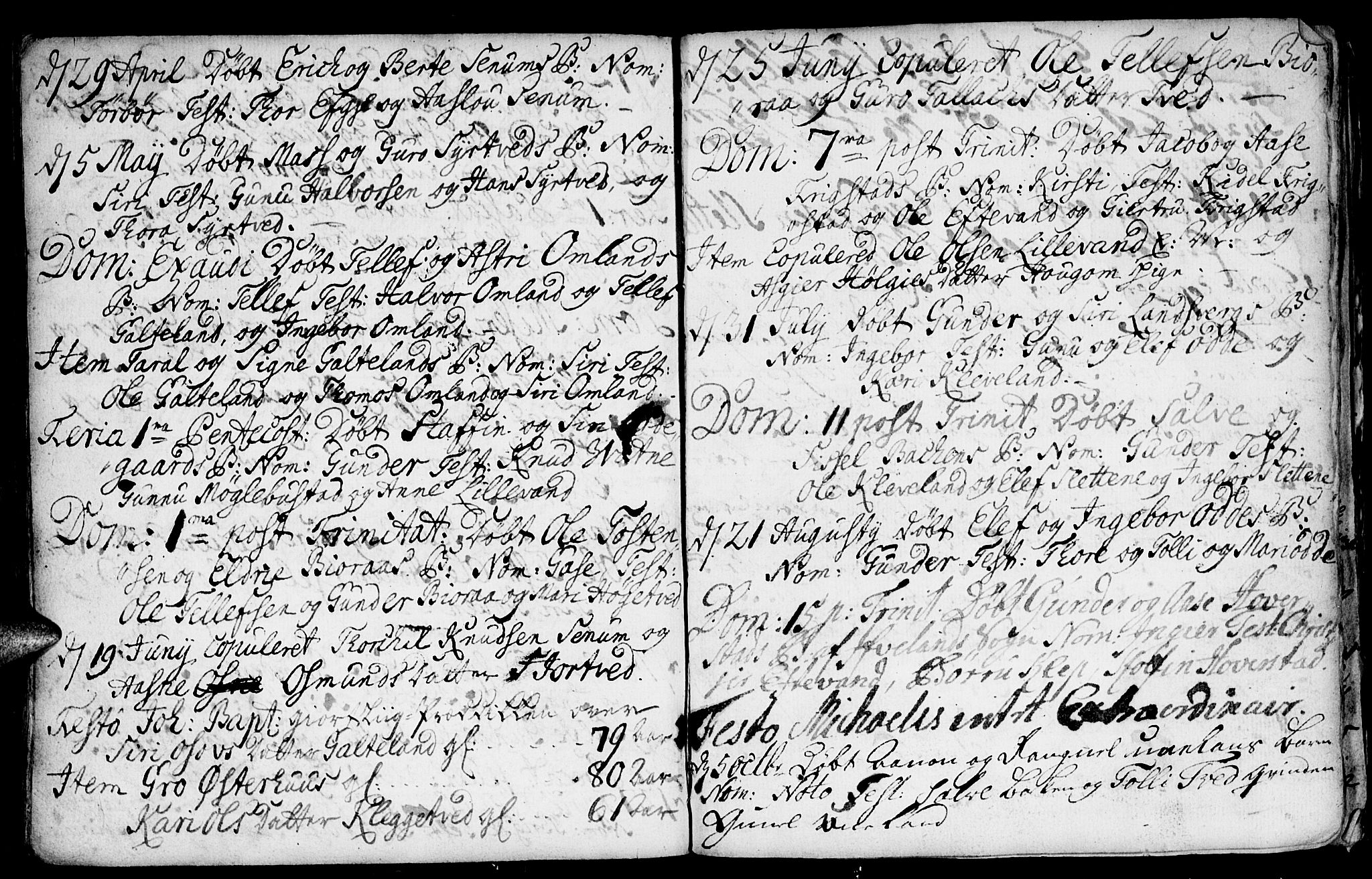 Evje sokneprestkontor, SAK/1111-0008/F/Fa/Faa/L0001: Parish register (official) no. A 1, 1705-1760, p. 130