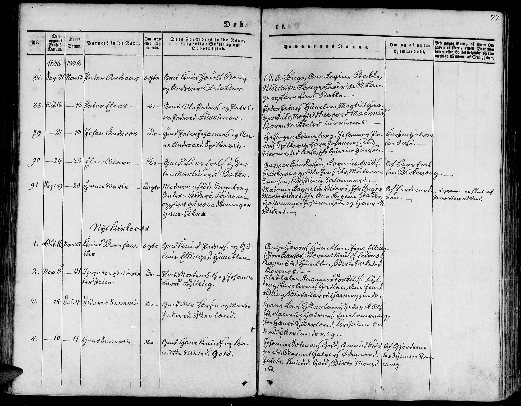 Ministerialprotokoller, klokkerbøker og fødselsregistre - Møre og Romsdal, AV/SAT-A-1454/528/L0395: Parish register (official) no. 528A06, 1828-1839, p. 77