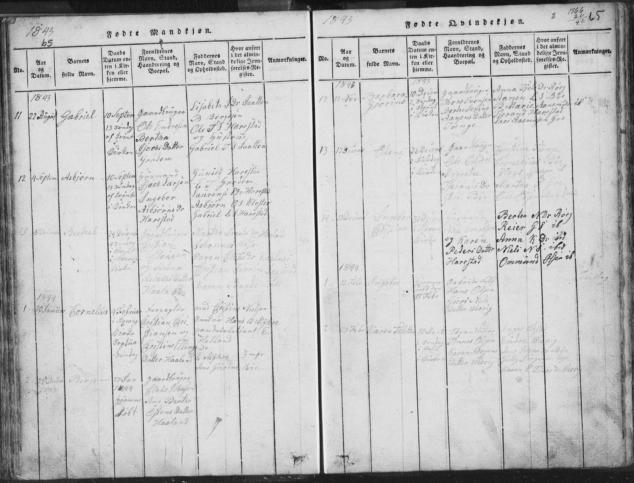 Hetland sokneprestkontor, SAST/A-101826/30/30BA/L0001: Parish register (official) no. A 1, 1816-1856, p. 65