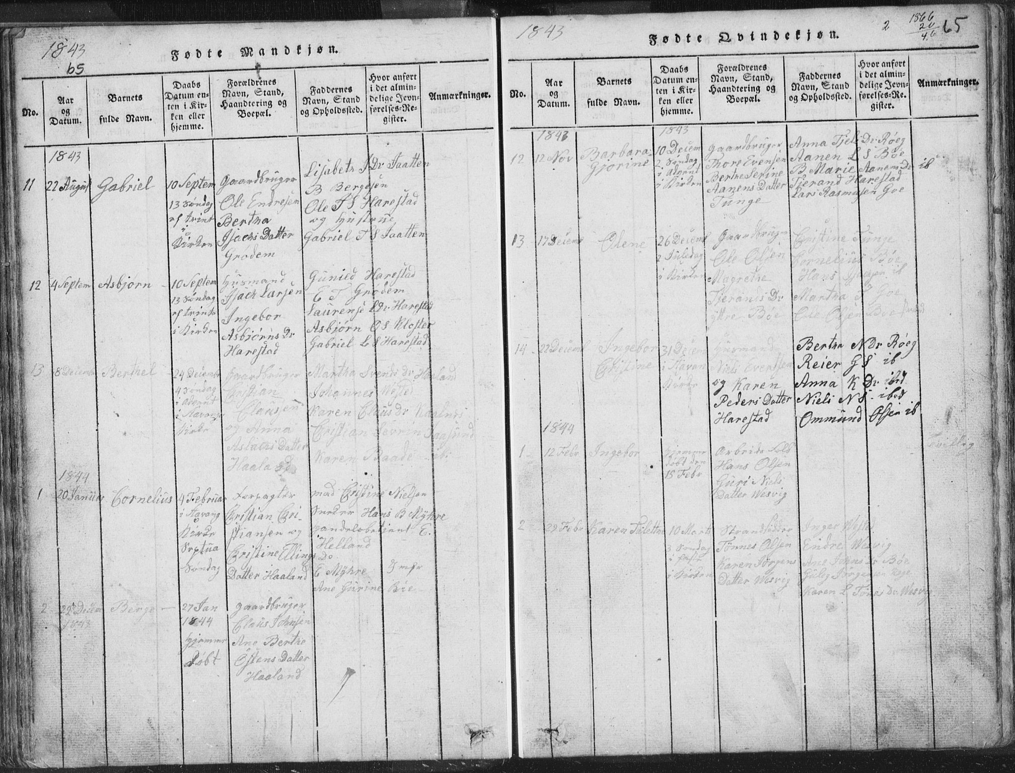 Hetland sokneprestkontor, AV/SAST-A-101826/30/30BA/L0001: Parish register (official) no. A 1, 1816-1856, p. 65