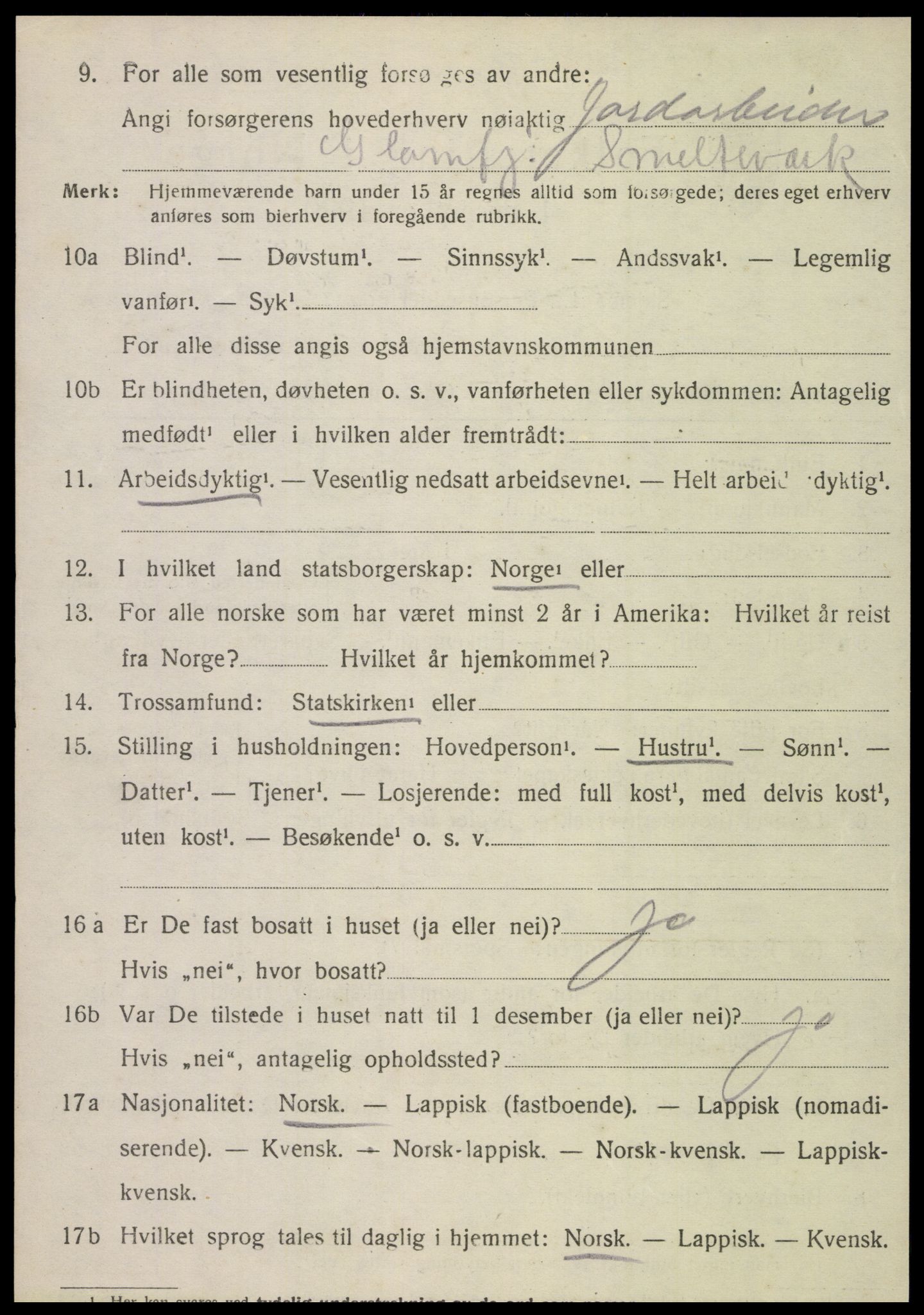 SAT, 1920 census for Meløy, 1920, p. 5932