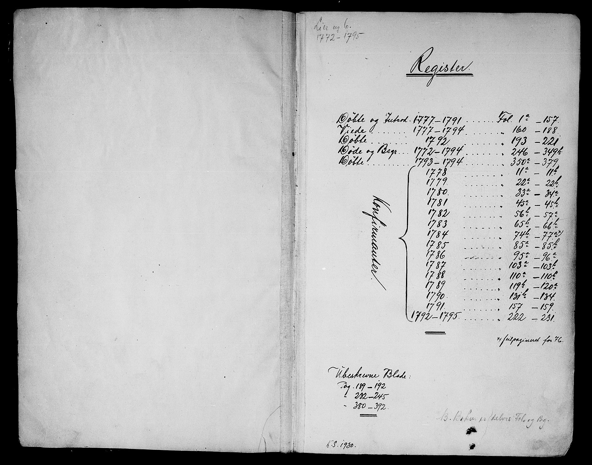 Lier kirkebøker, SAKO/A-230/F/Fa/L0006: Parish register (official) no. I 6, 1777-1794