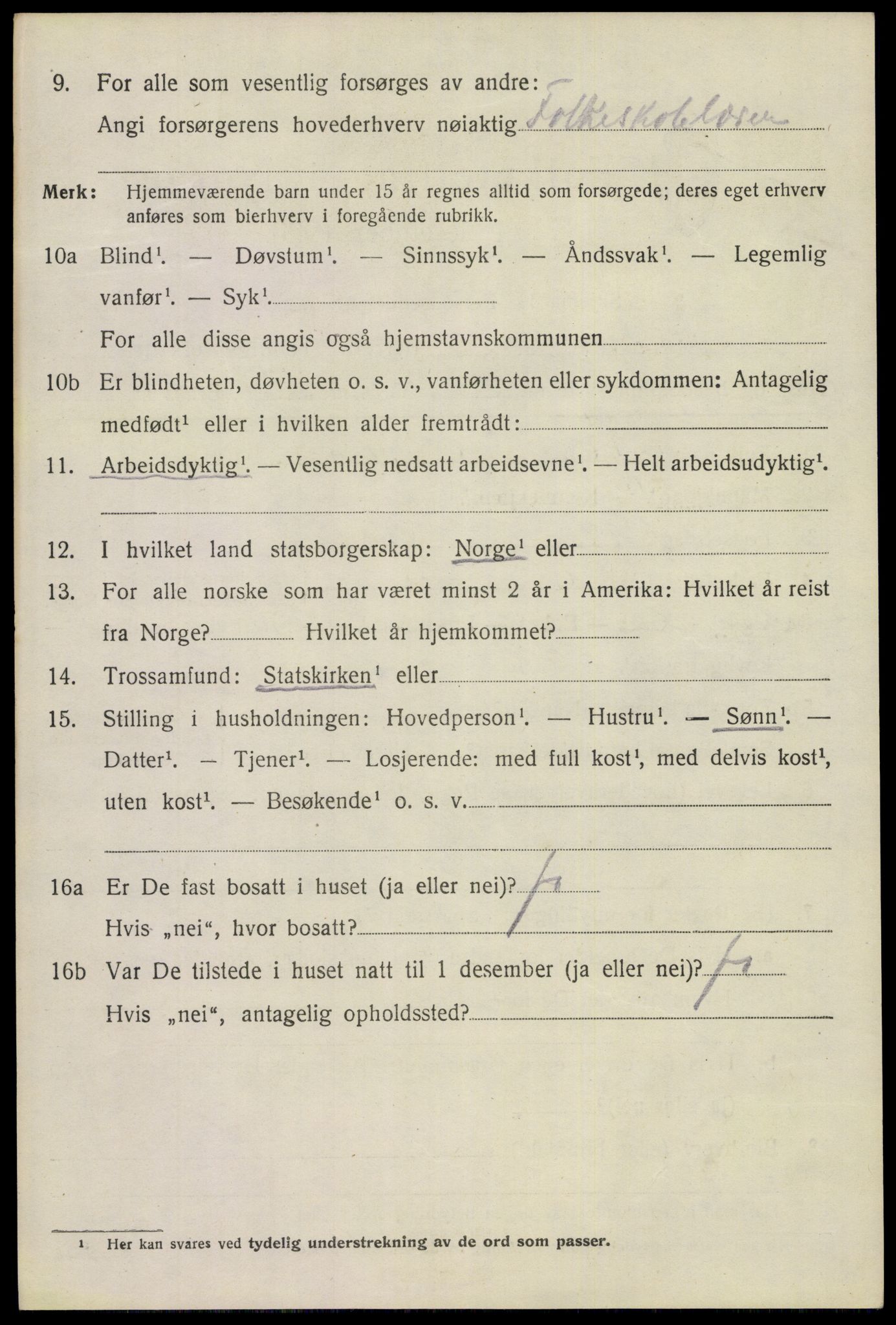 SAKO, 1920 census for Eidanger, 1920, p. 7191