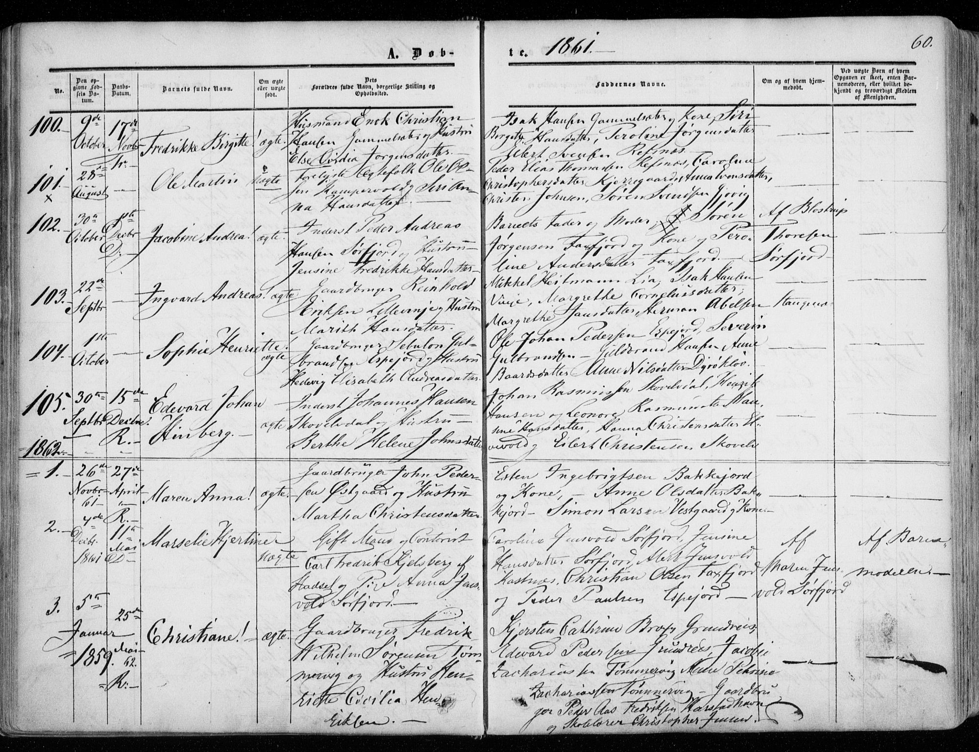 Tranøy sokneprestkontor, SATØ/S-1313/I/Ia/Iaa/L0007kirke: Parish register (official) no. 7, 1856-1866, p. 60
