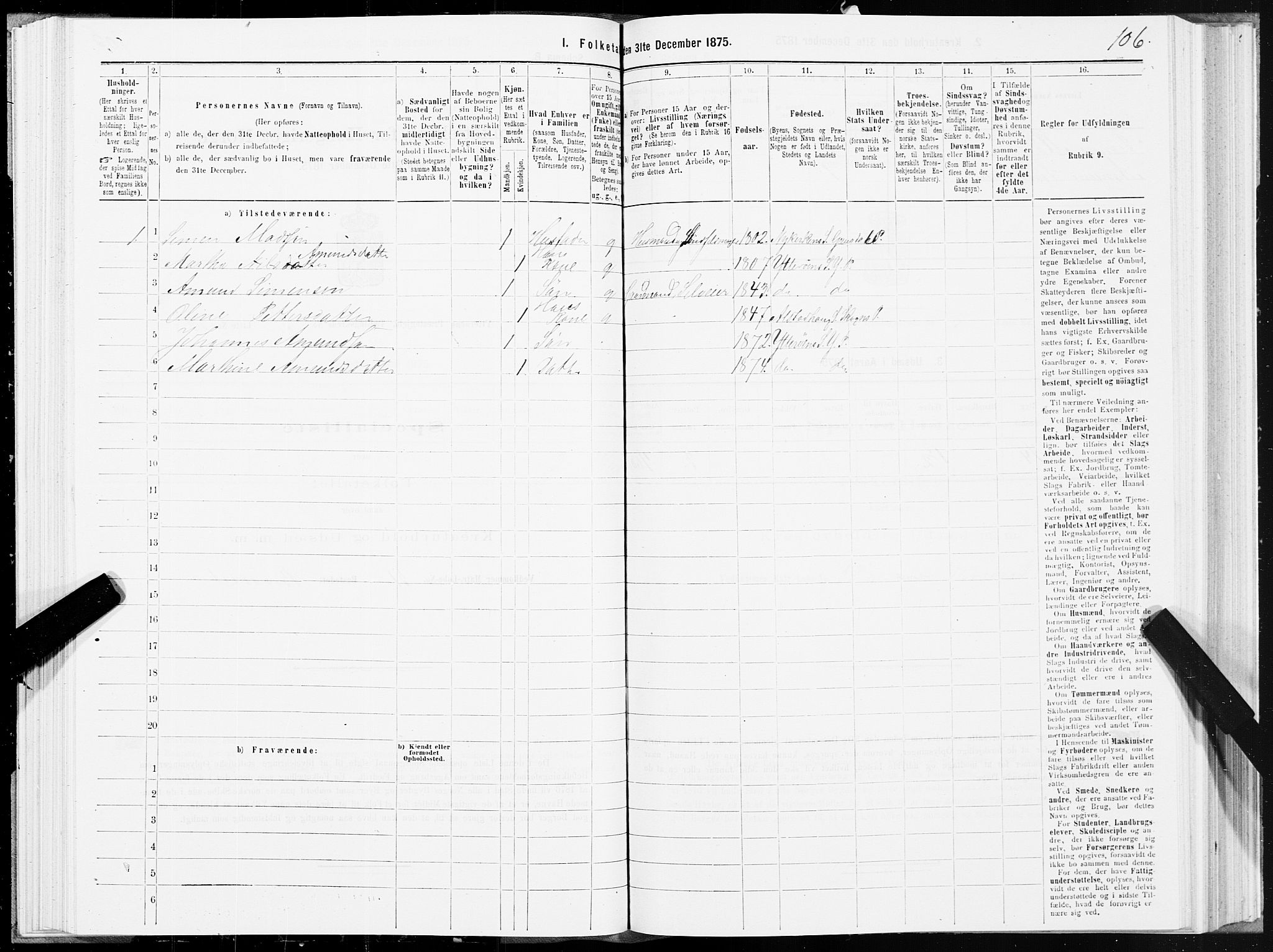 SAT, 1875 census for 1722P Ytterøy, 1875, p. 2106