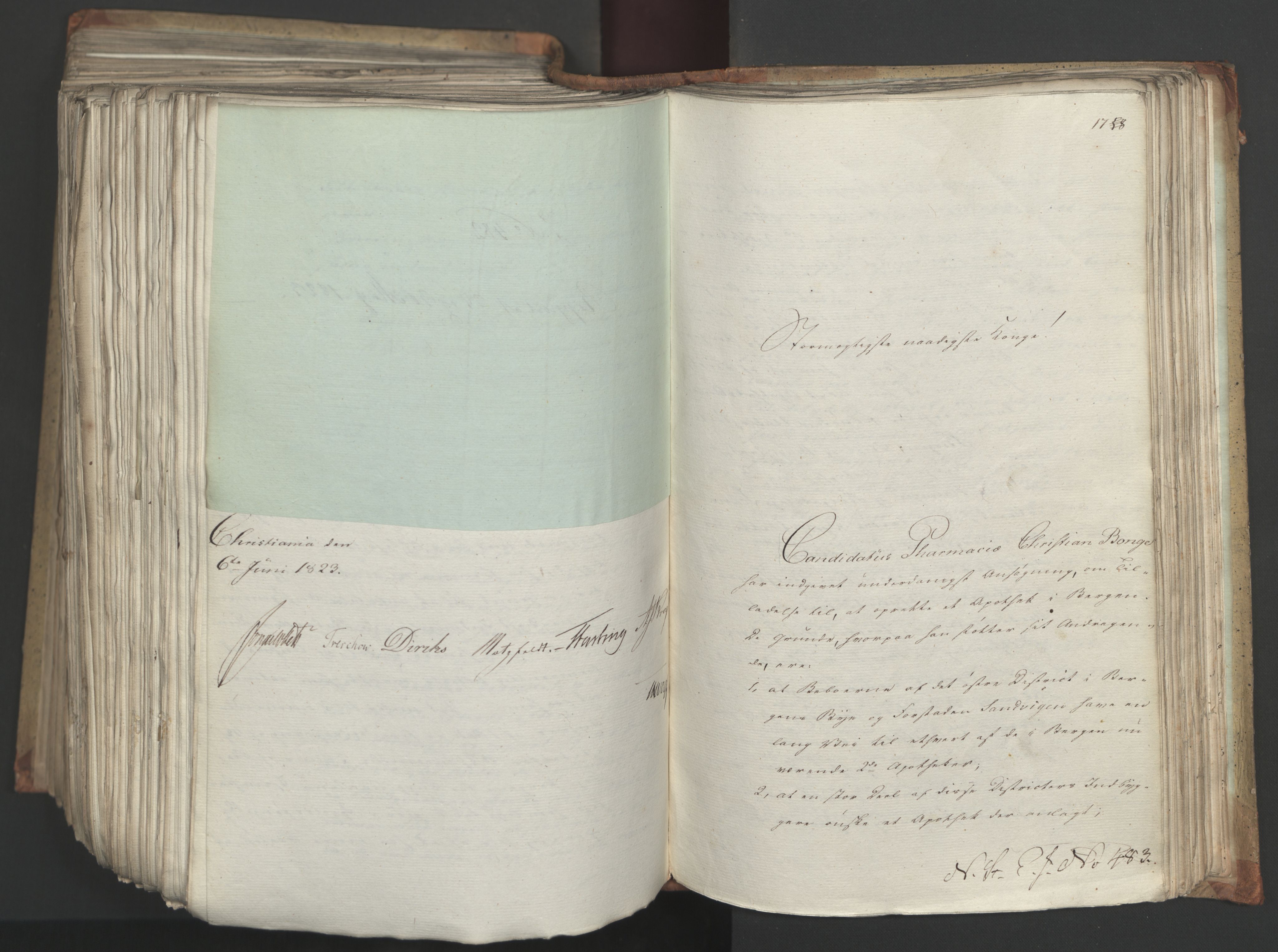 Statsrådsavdelingen i Stockholm, AV/RA-S-1003/D/Da/L0034: Regjeringsinnstillinger nr. 275-540, 1823, p. 568