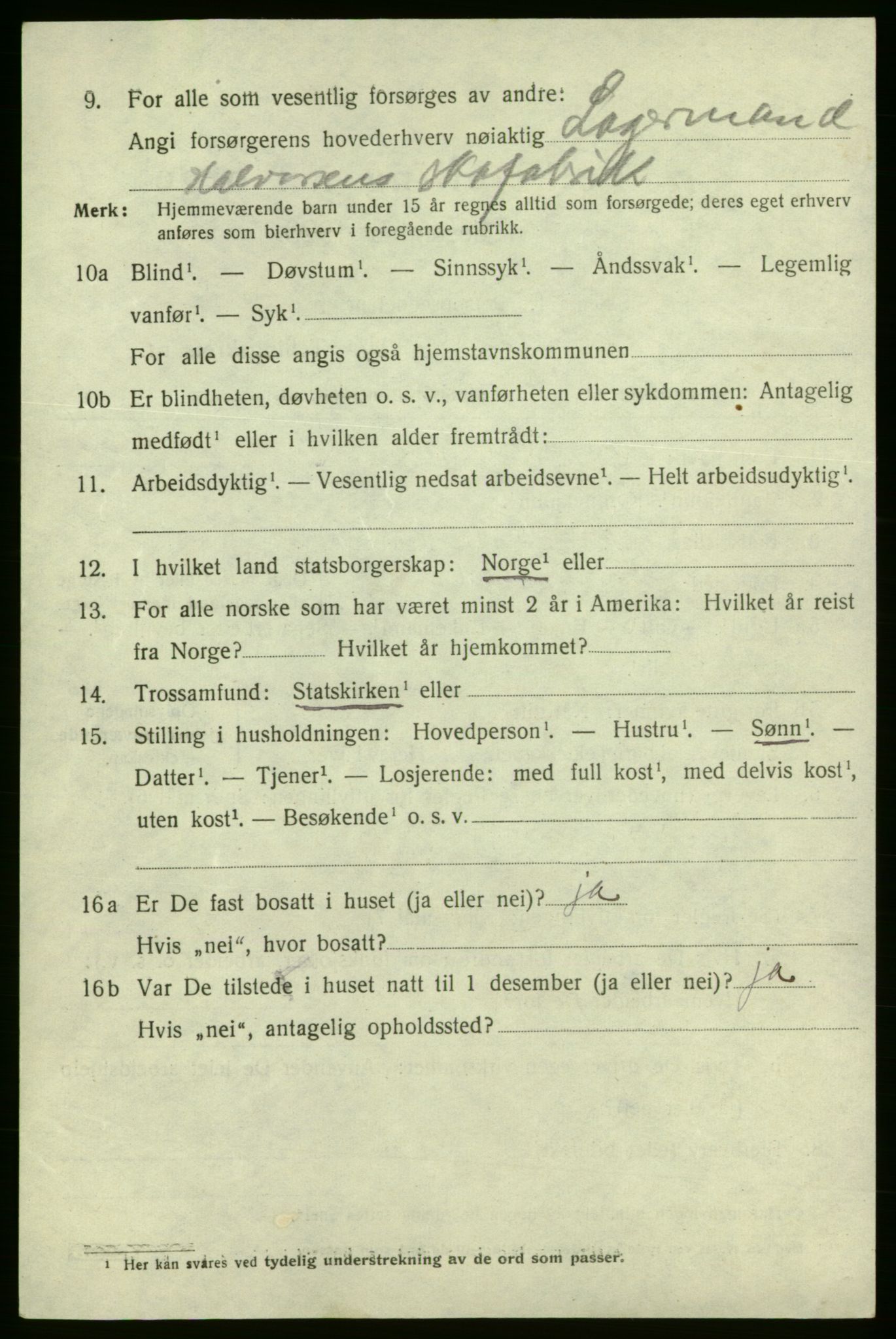 SAO, 1920 census for Fredrikshald, 1920, p. 10903