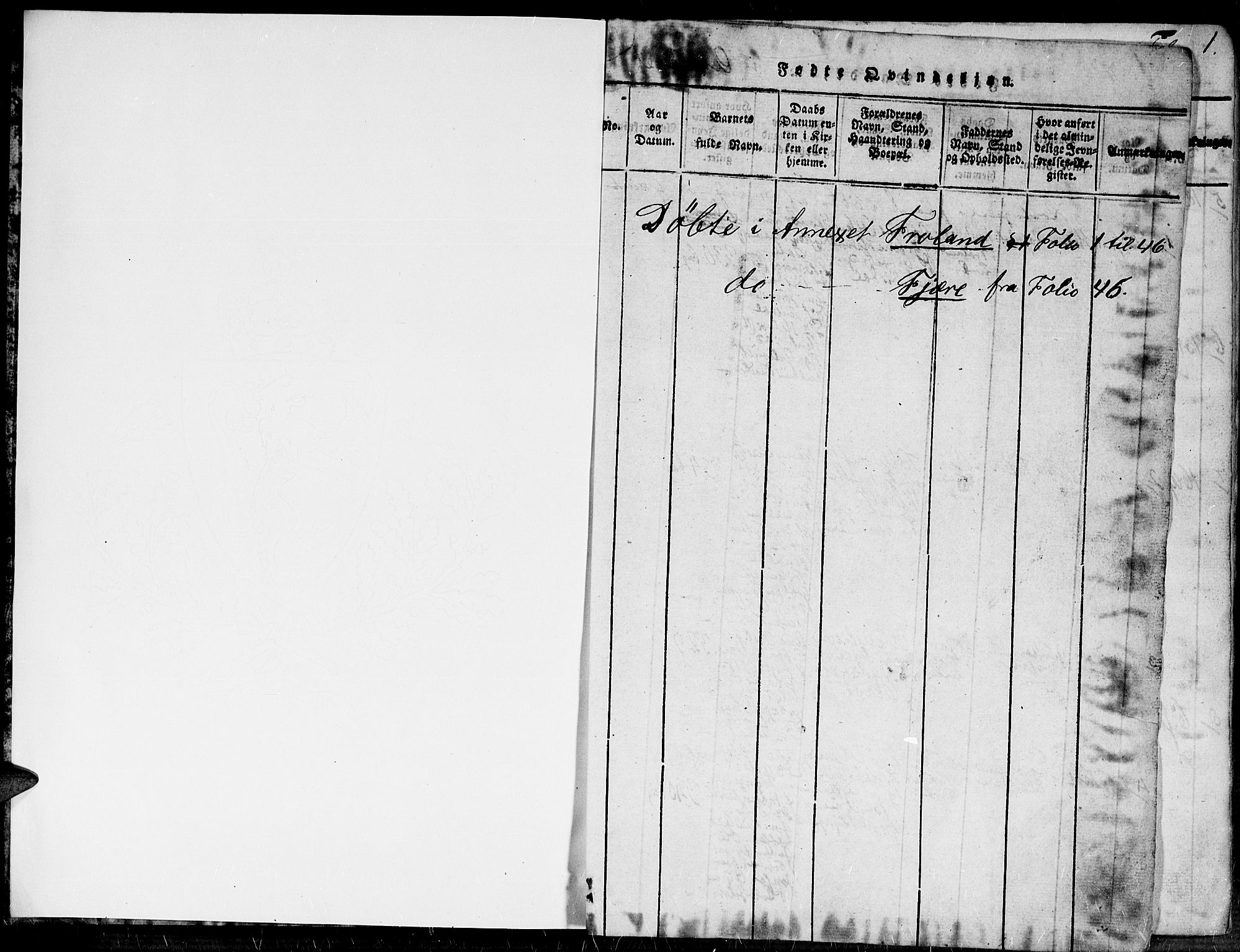 Fjære sokneprestkontor, AV/SAK-1111-0011/F/Fa/L0001: Parish register (official) no. A 1 /2, 1816-1826