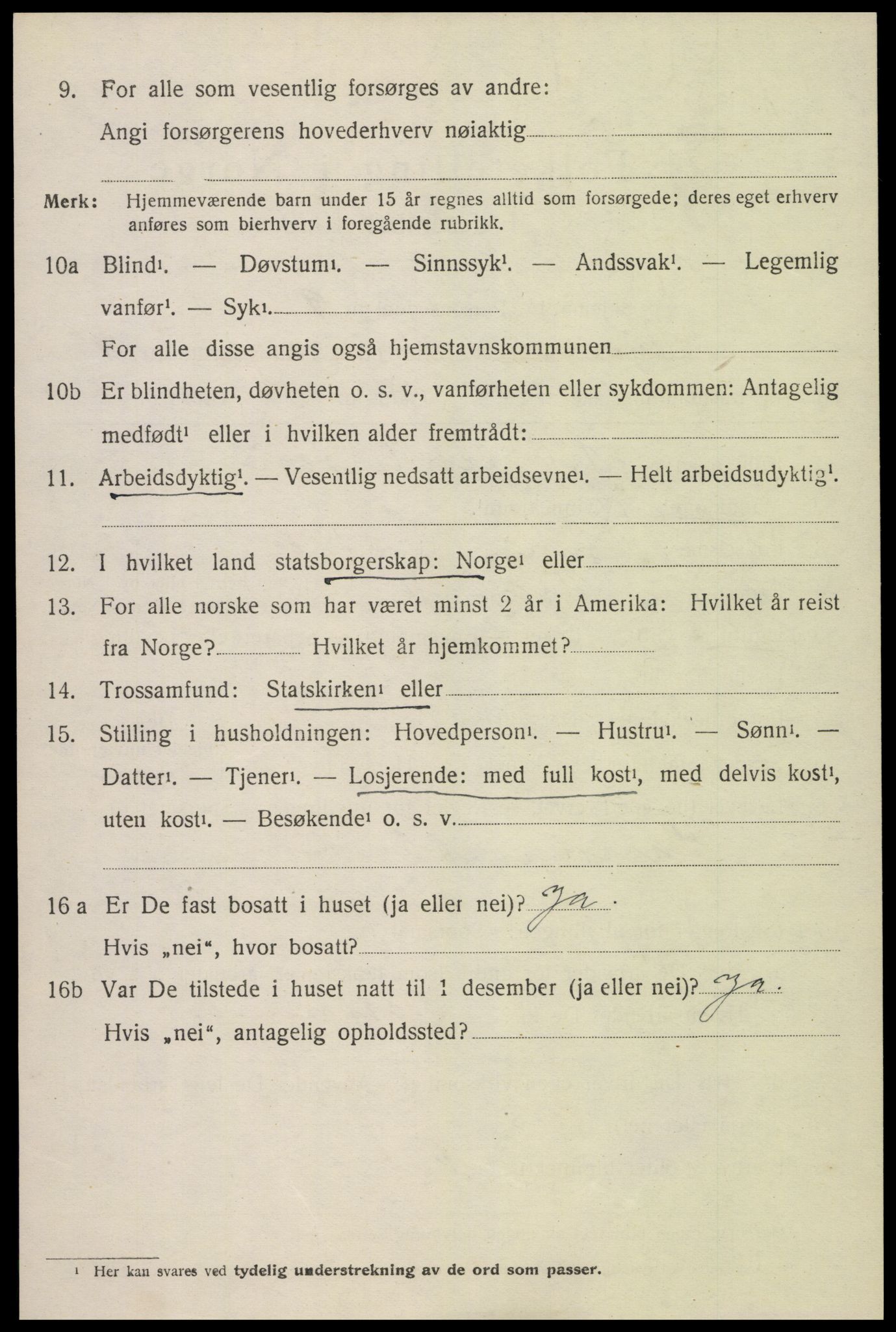 SAK, 1920 census for Øyestad, 1920, p. 5415