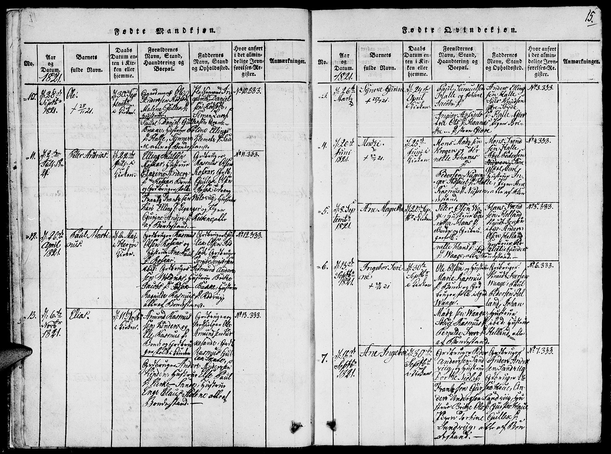 Ministerialprotokoller, klokkerbøker og fødselsregistre - Møre og Romsdal, SAT/A-1454/503/L0033: Parish register (official) no. 503A01, 1816-1841, p. 15