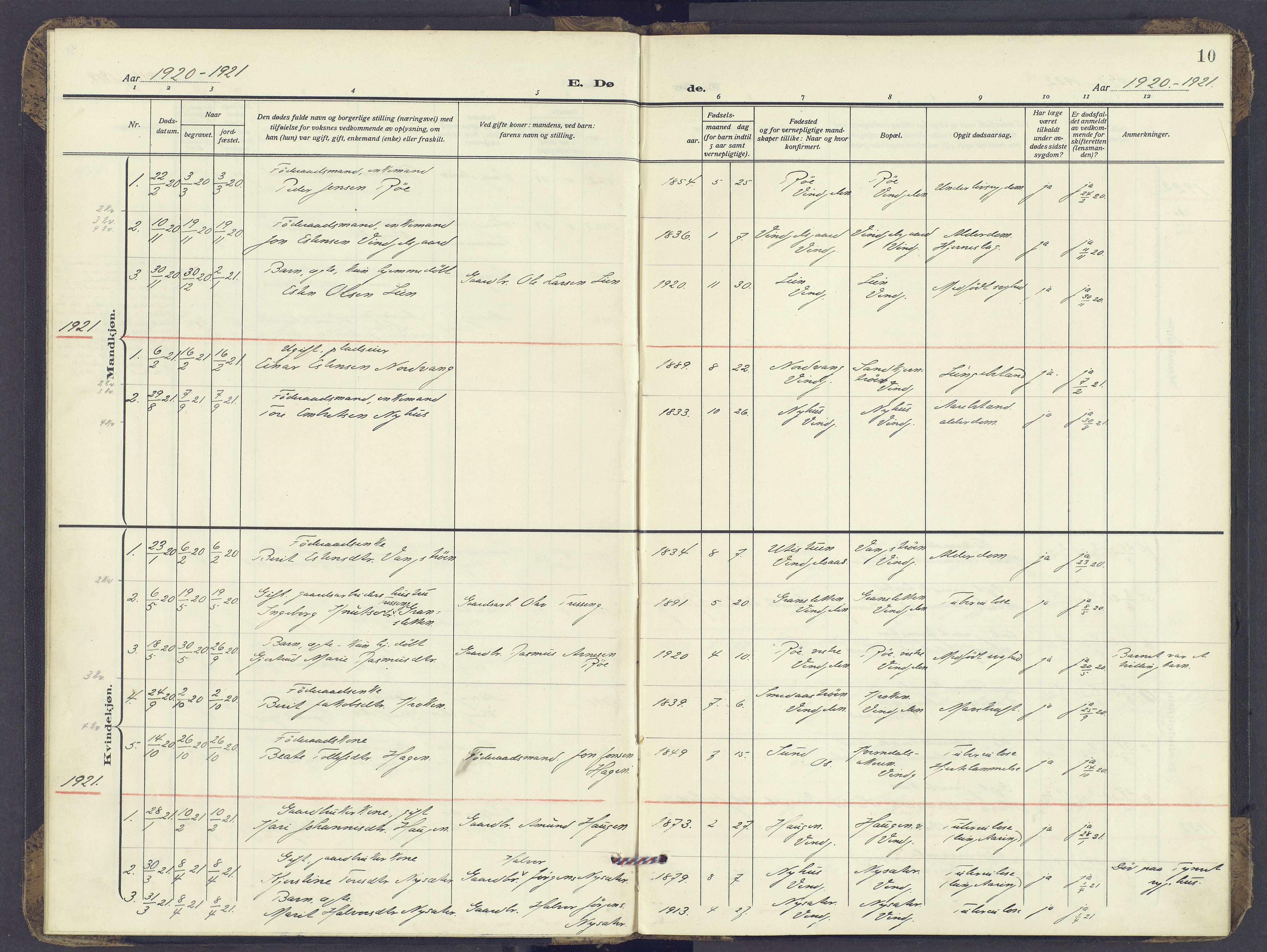 Tolga prestekontor, AV/SAH-PREST-062/K/L0017: Parish register (official) no. 17, 1909-1979, p. 10