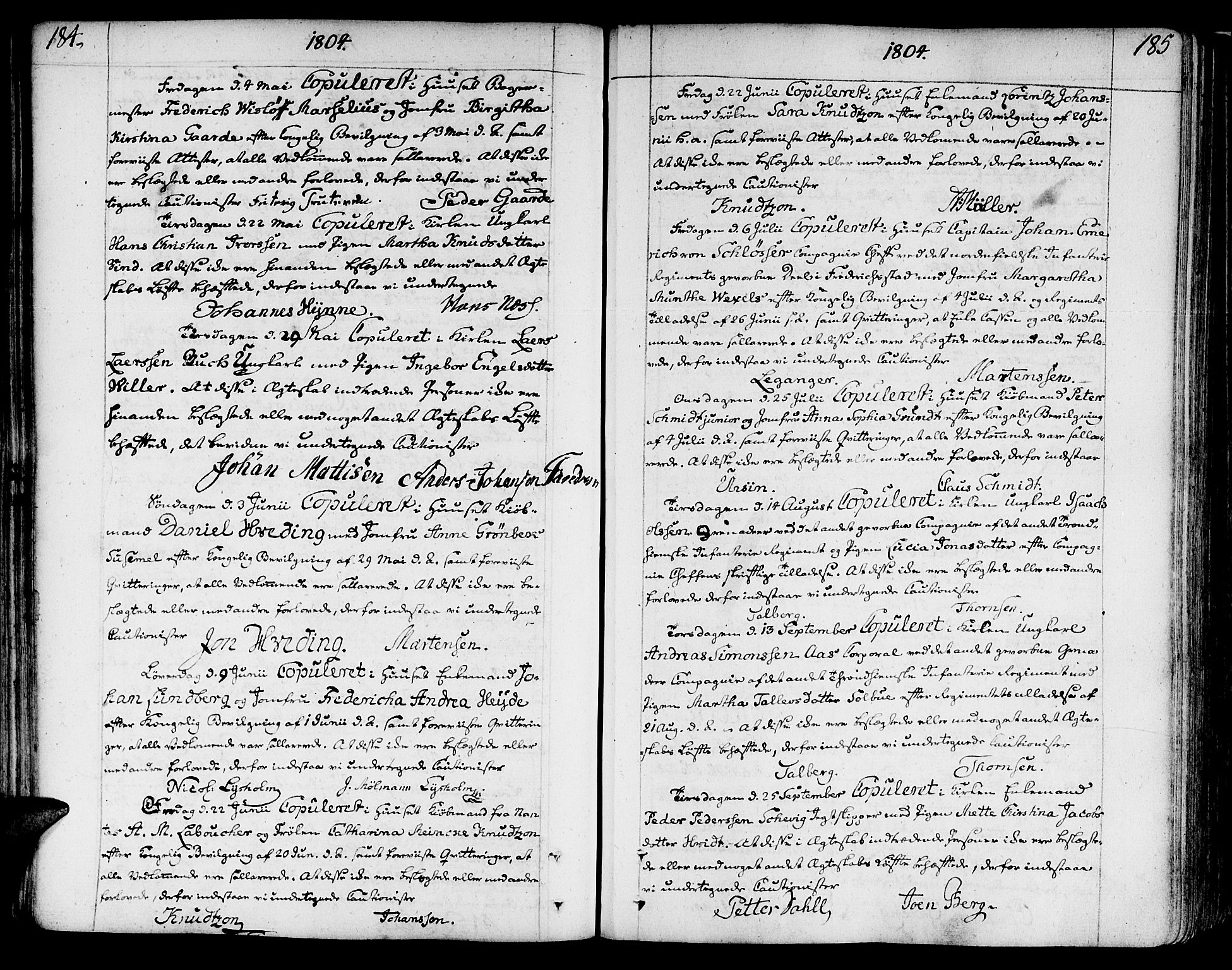 Ministerialprotokoller, klokkerbøker og fødselsregistre - Sør-Trøndelag, SAT/A-1456/602/L0105: Parish register (official) no. 602A03, 1774-1814, p. 184-185
