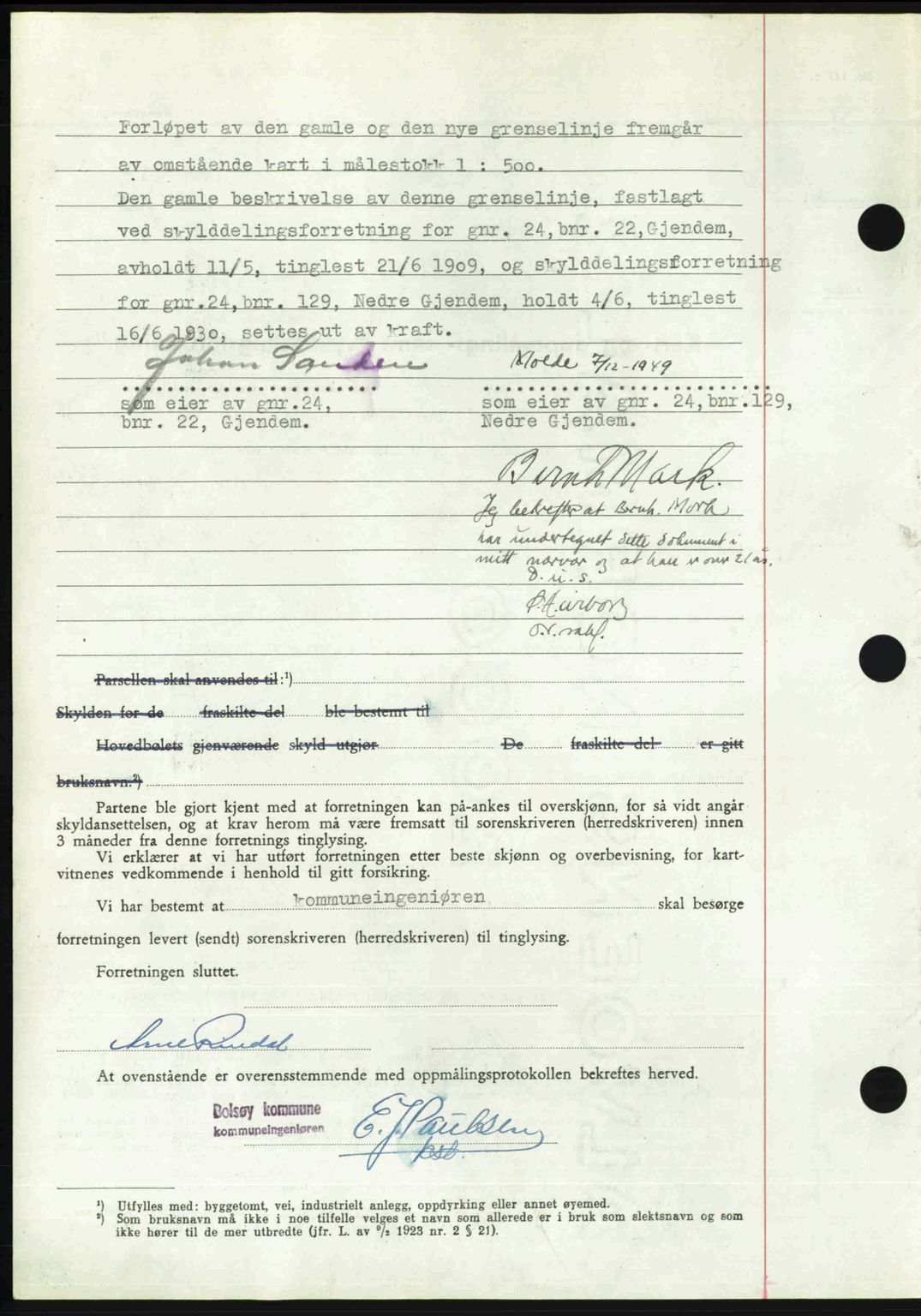 Romsdal sorenskriveri, AV/SAT-A-4149/1/2/2C: Mortgage book no. A31, 1949-1949, Diary no: : 3623/1949