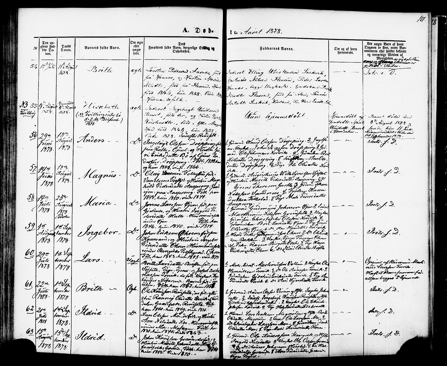 Ministerialprotokoller, klokkerbøker og fødselsregistre - Møre og Romsdal, AV/SAT-A-1454/592/L1027: Parish register (official) no. 592A05, 1865-1878, p. 101