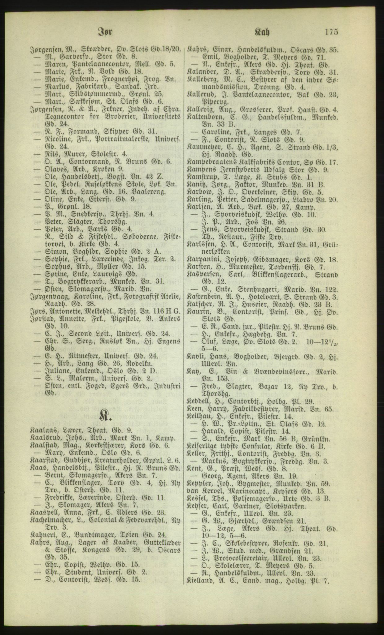 Kristiania/Oslo adressebok, PUBL/-, 1880, p. 175