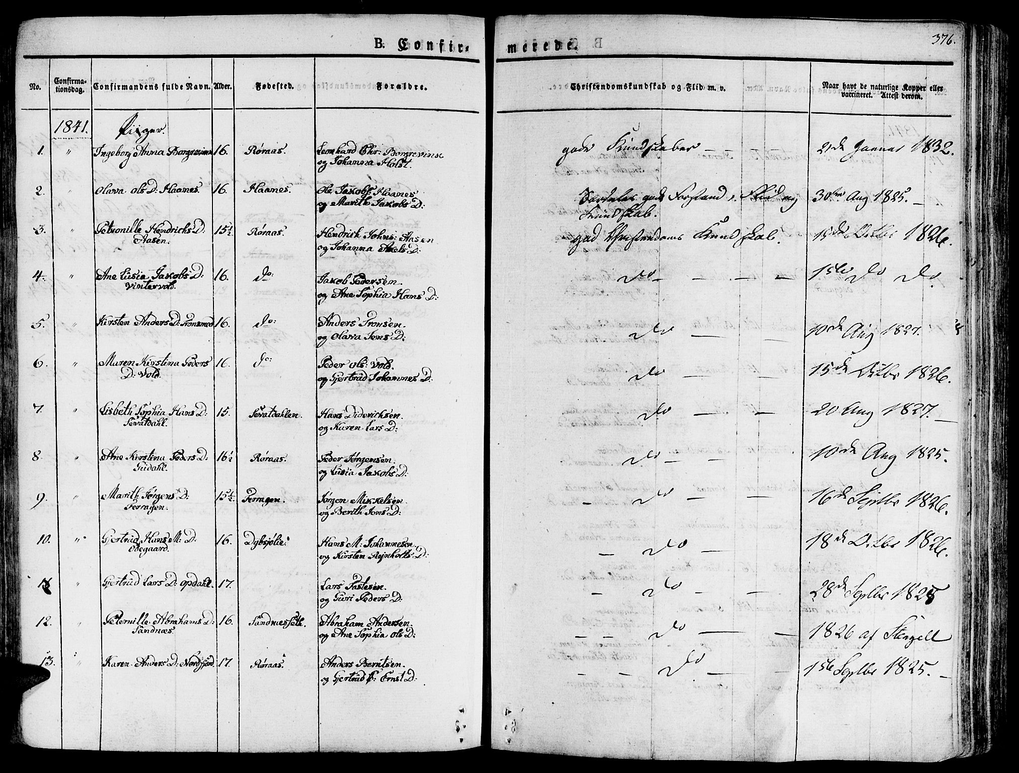 Ministerialprotokoller, klokkerbøker og fødselsregistre - Sør-Trøndelag, AV/SAT-A-1456/681/L0930: Parish register (official) no. 681A08, 1829-1844, p. 376