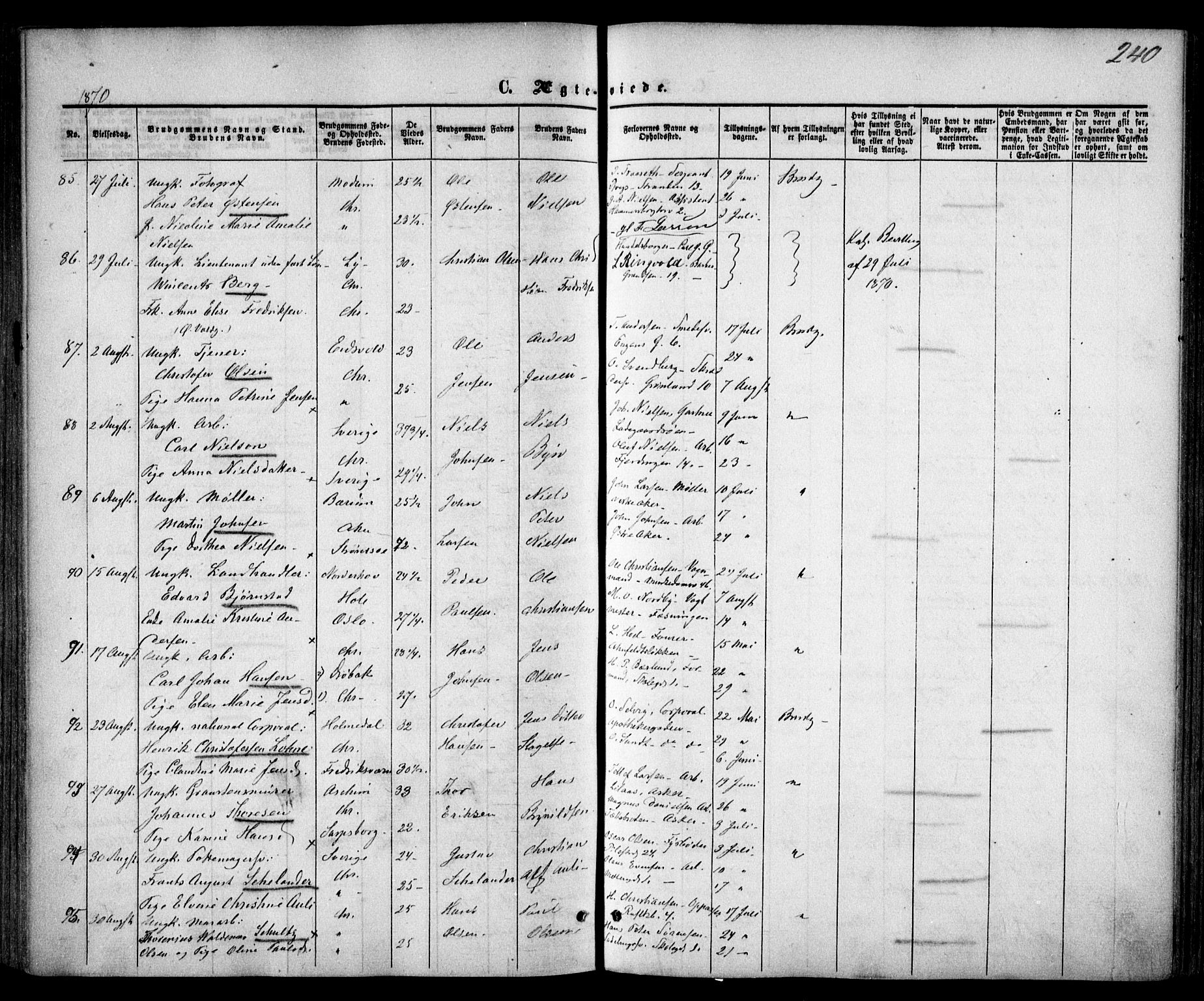 Trefoldighet prestekontor Kirkebøker, SAO/A-10882/F/Fc/L0001: Parish register (official) no. III 1, 1858-1874, p. 240