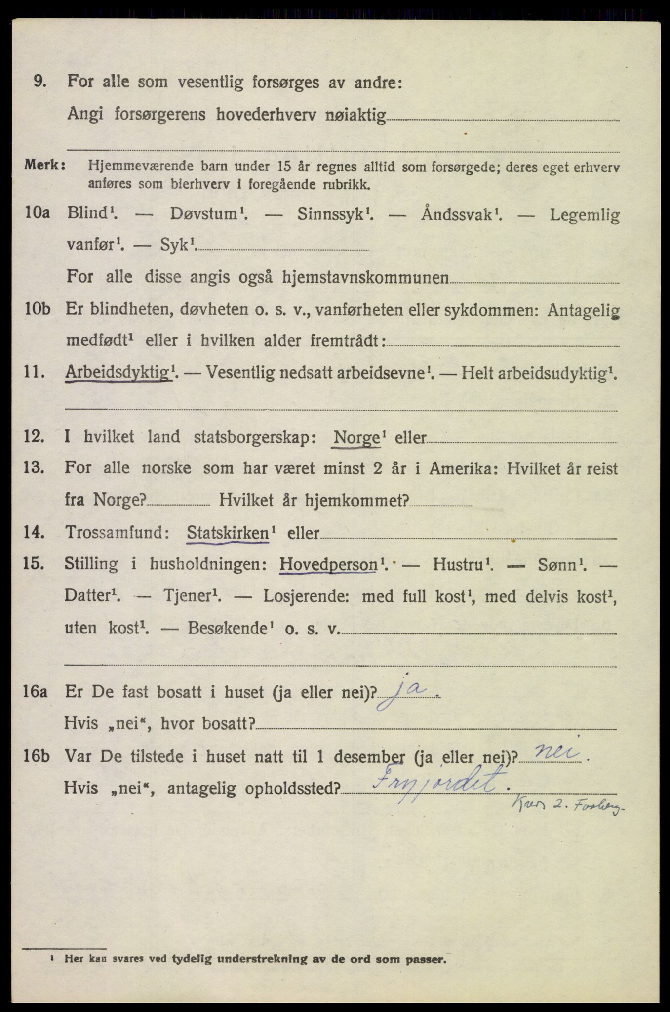 SAH, 1920 census for Fåberg, 1920, p. 2245