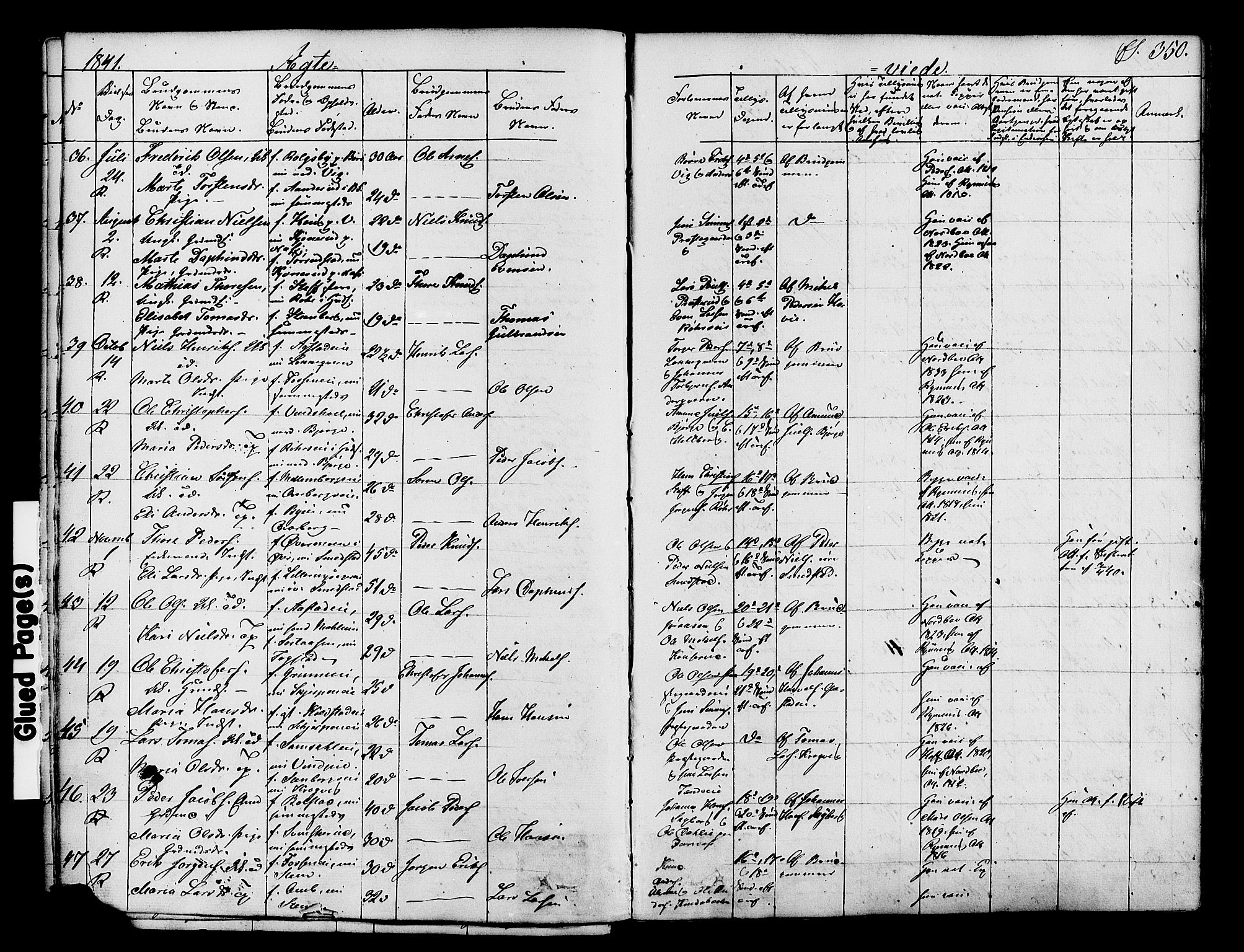 Ringsaker prestekontor, AV/SAH-PREST-014/K/Ka/L0008: Parish register (official) no. 8, 1837-1850, p. 350