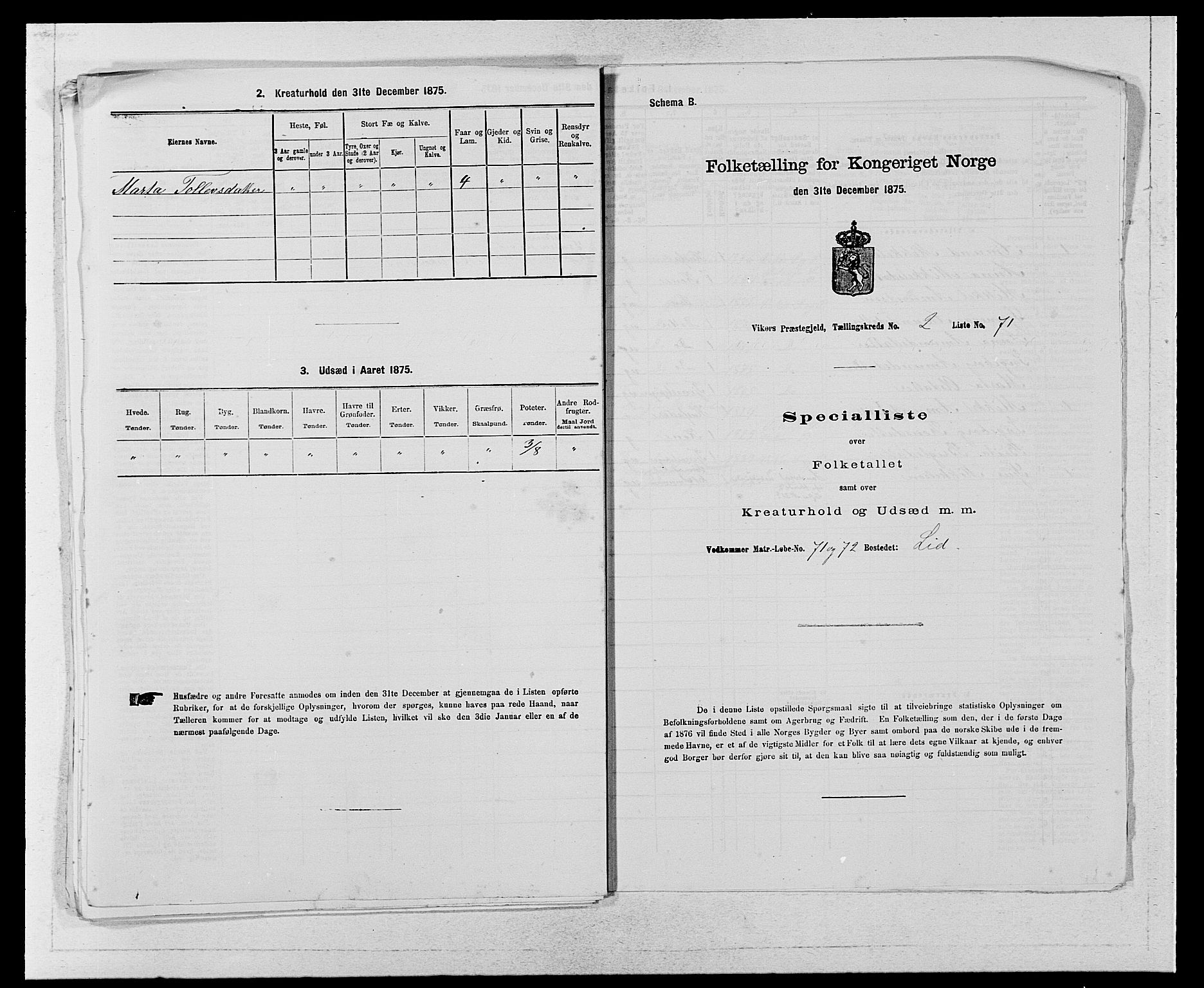 SAB, 1875 census for 1238P Vikør, 1875, p. 337