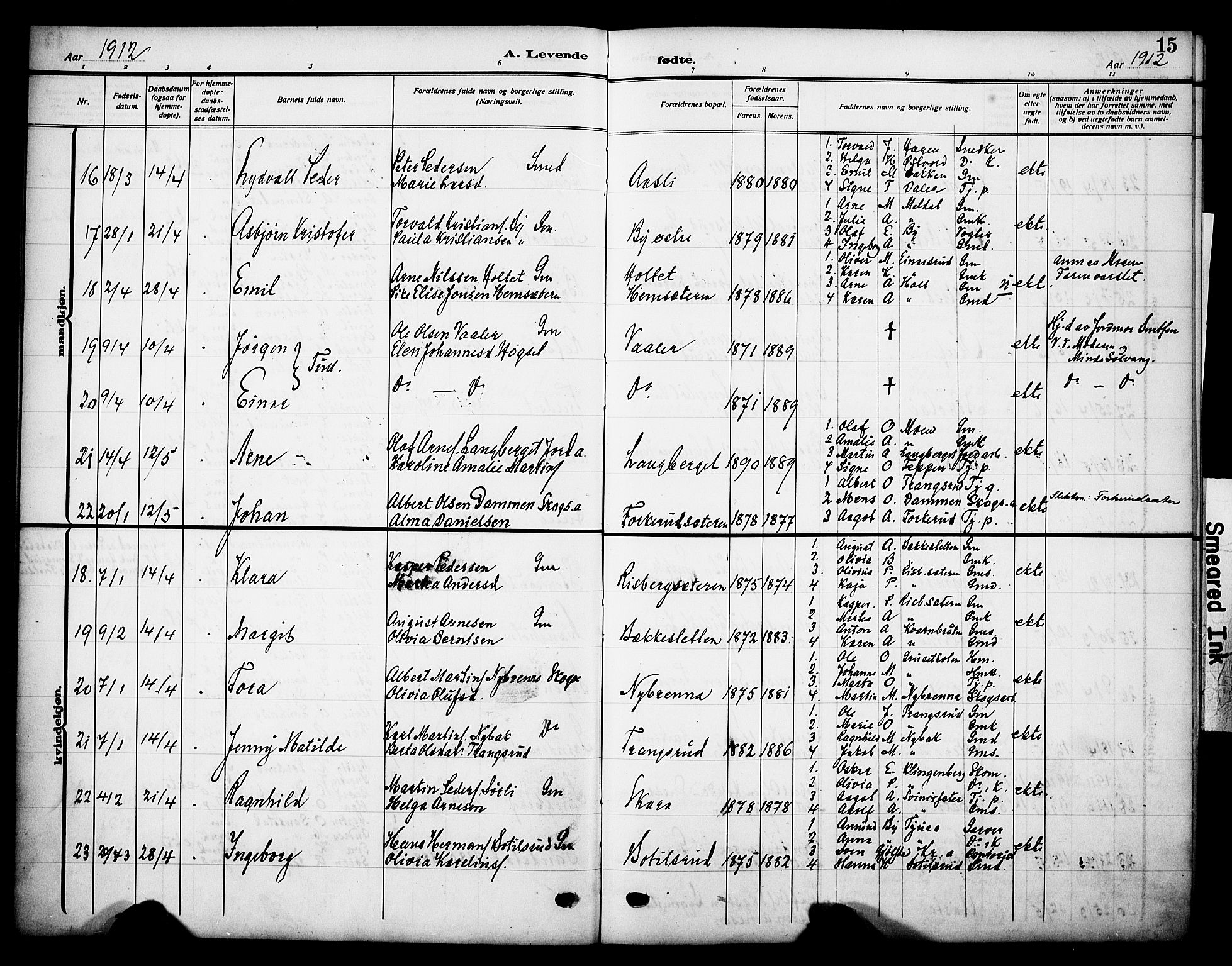 Grue prestekontor, AV/SAH-PREST-036/H/Ha/Haa/L0015: Parish register (official) no. 15, 1911-1922, p. 15