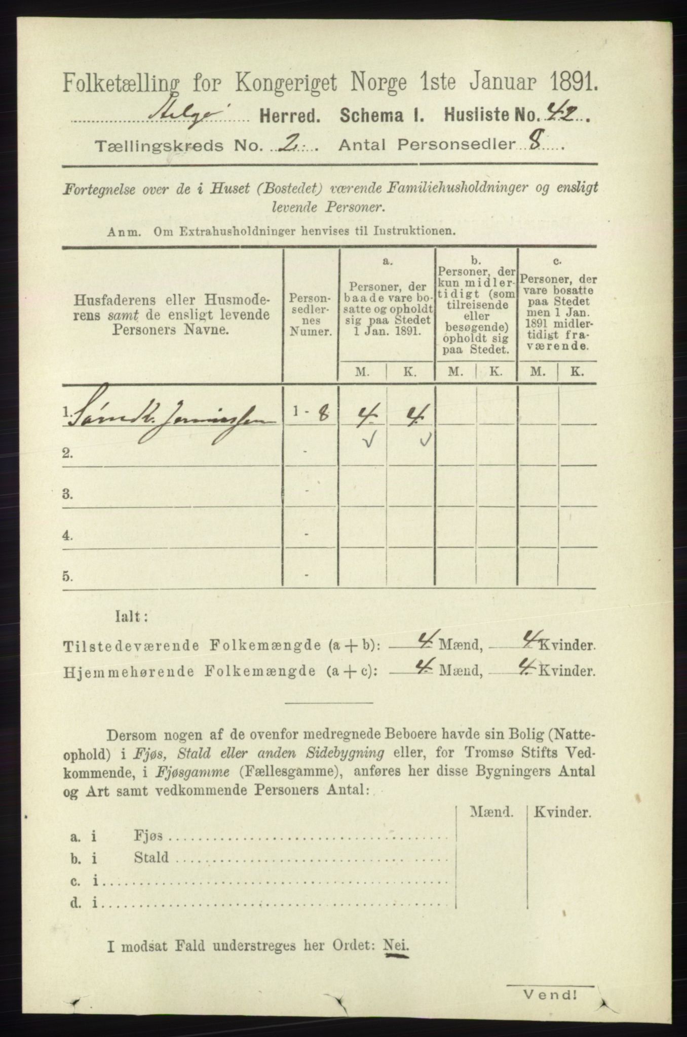 RA, 1891 census for 1935 Helgøy, 1891, p. 324