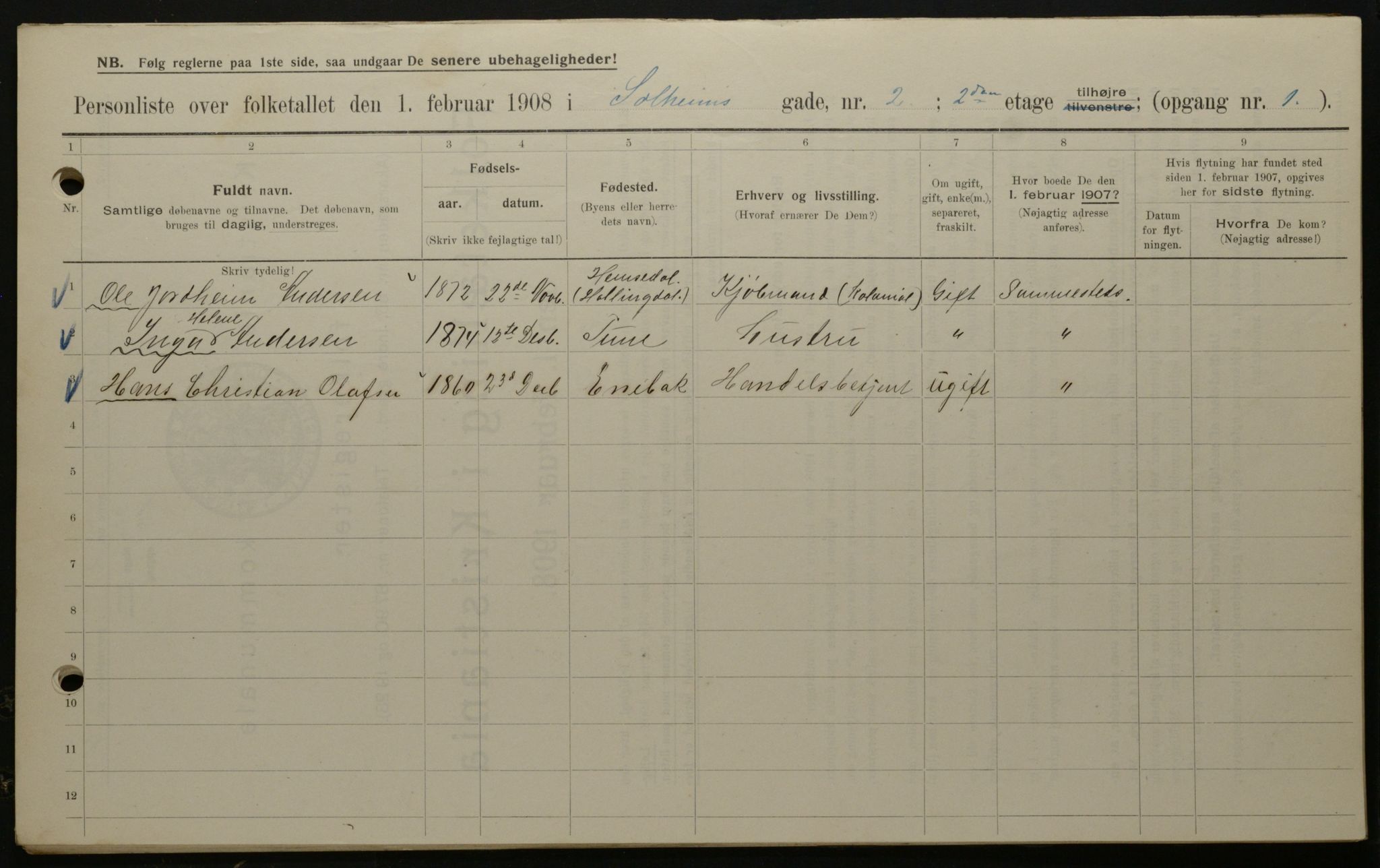 OBA, Municipal Census 1908 for Kristiania, 1908, p. 89677