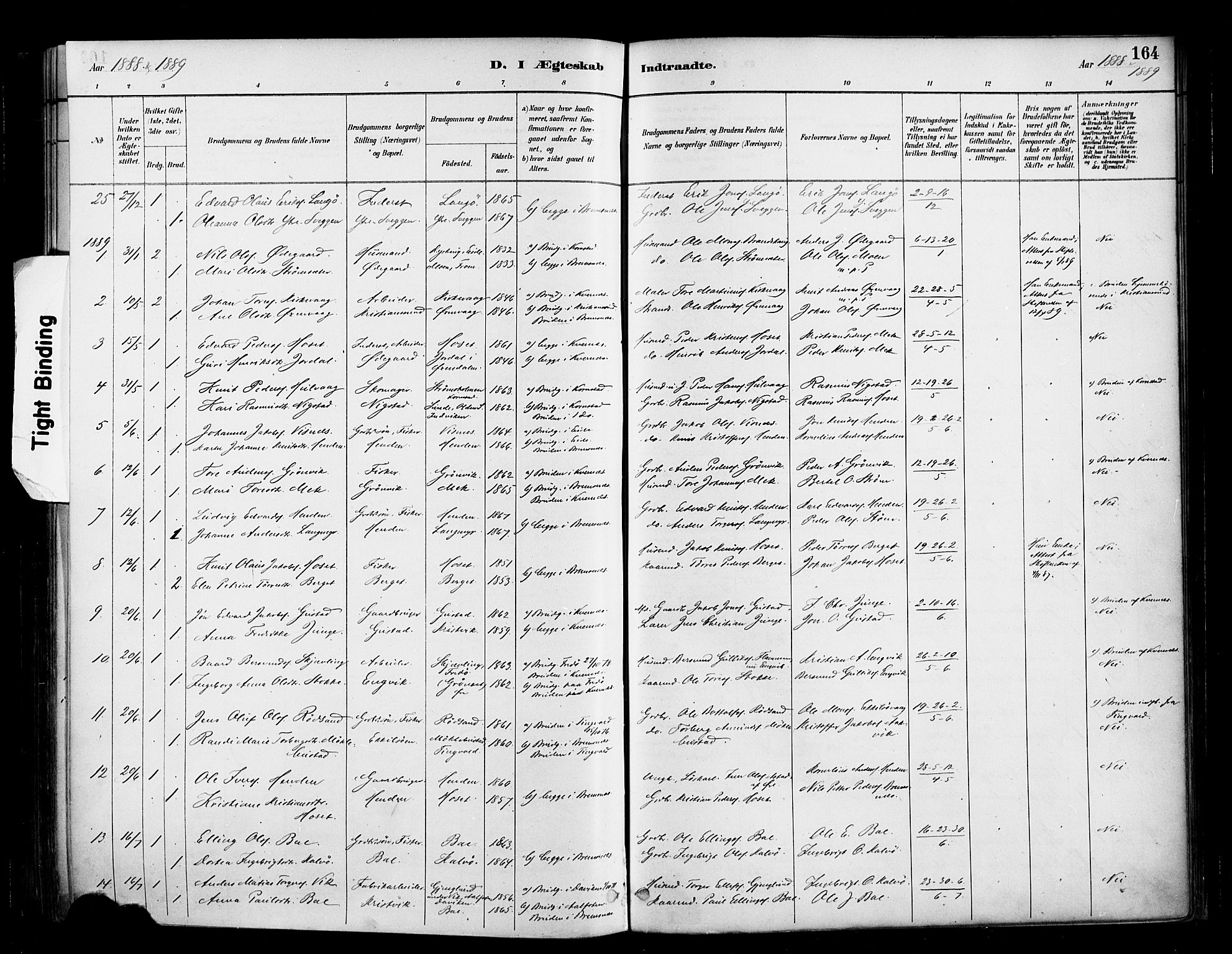 Ministerialprotokoller, klokkerbøker og fødselsregistre - Møre og Romsdal, SAT/A-1454/569/L0819: Parish register (official) no. 569A05, 1885-1899, p. 164