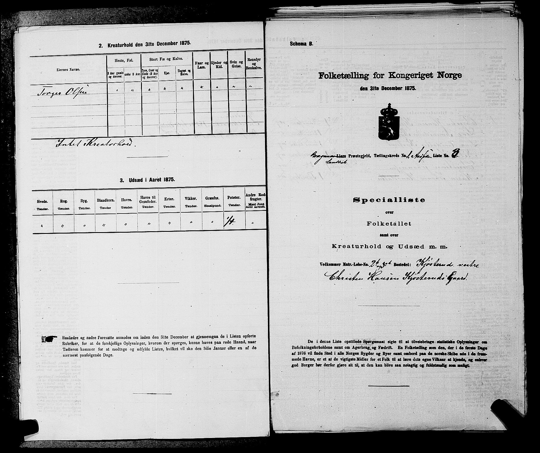 SAKO, 1875 census for 0626P Lier, 1875, p. 83