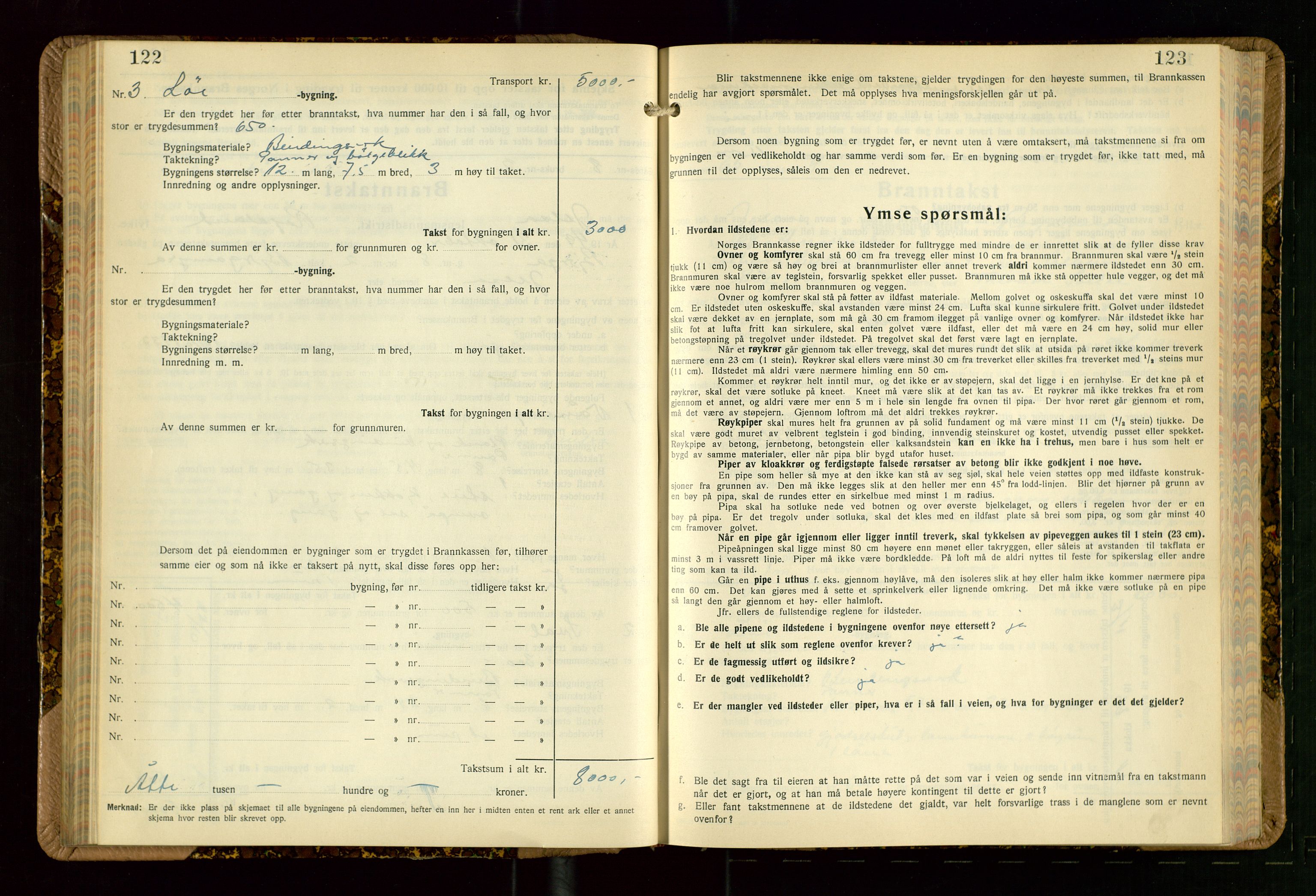 Jelsa lensmannskontor, AV/SAST-A-100360/Gob/L0003: "Branntakstprotokoll", 1942-1955, p. 122-123