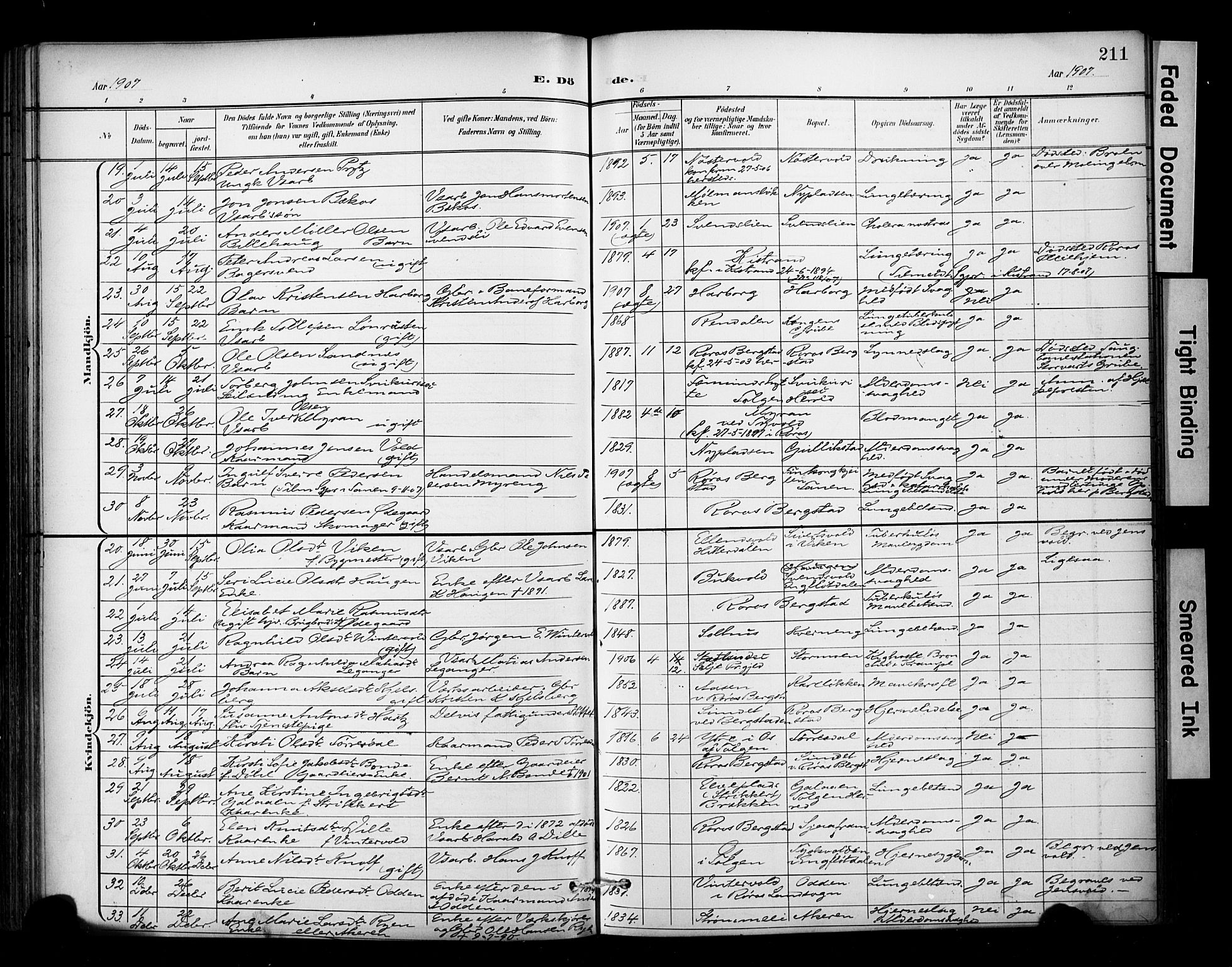 Ministerialprotokoller, klokkerbøker og fødselsregistre - Sør-Trøndelag, SAT/A-1456/681/L0936: Parish register (official) no. 681A14, 1899-1908, p. 211