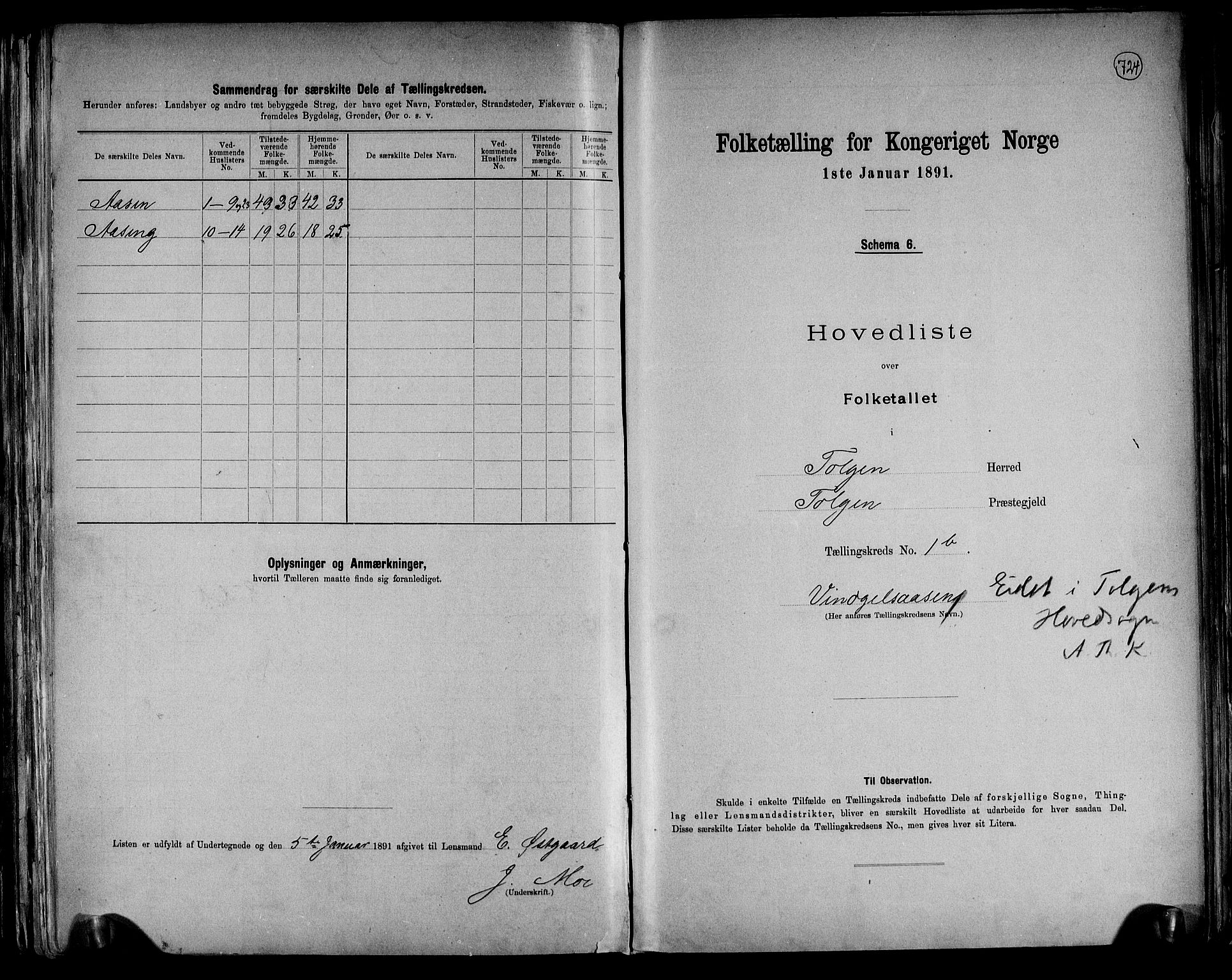 RA, 1891 census for 0436 Tolga, 1891, p. 9