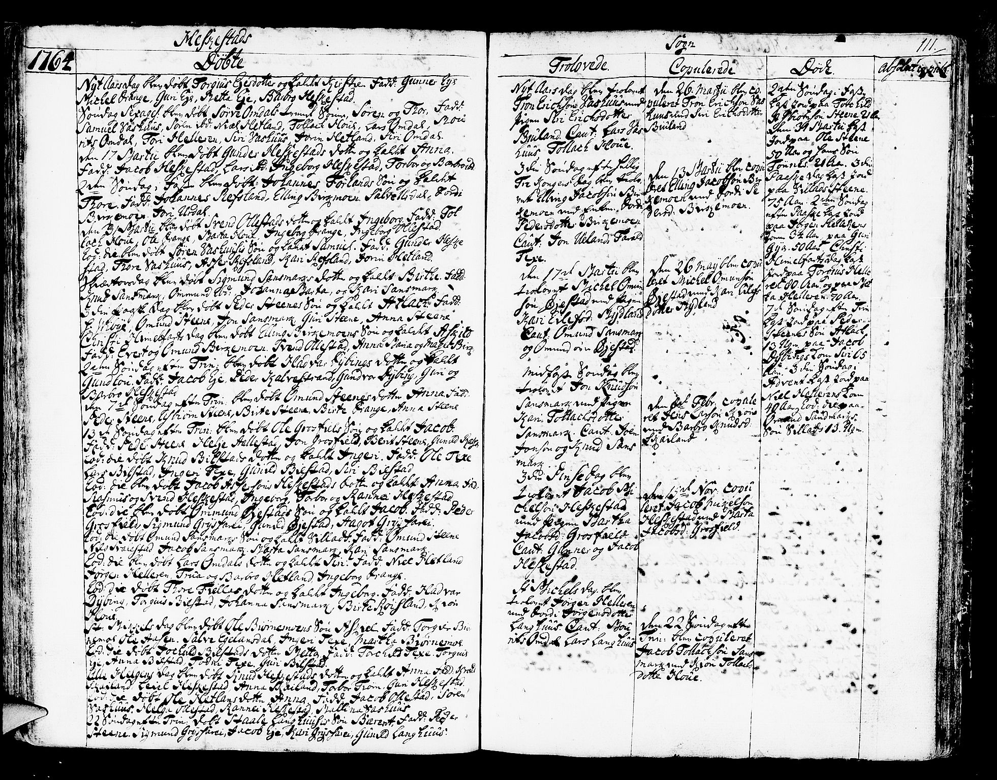 Helleland sokneprestkontor, SAST/A-101810: Parish register (official) no. A 2 /3, 1762-1791, p. 111