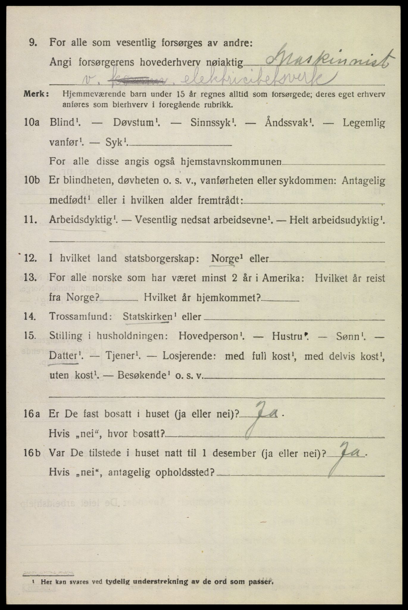 SAK, 1920 census for Grindheim, 1920, p. 582