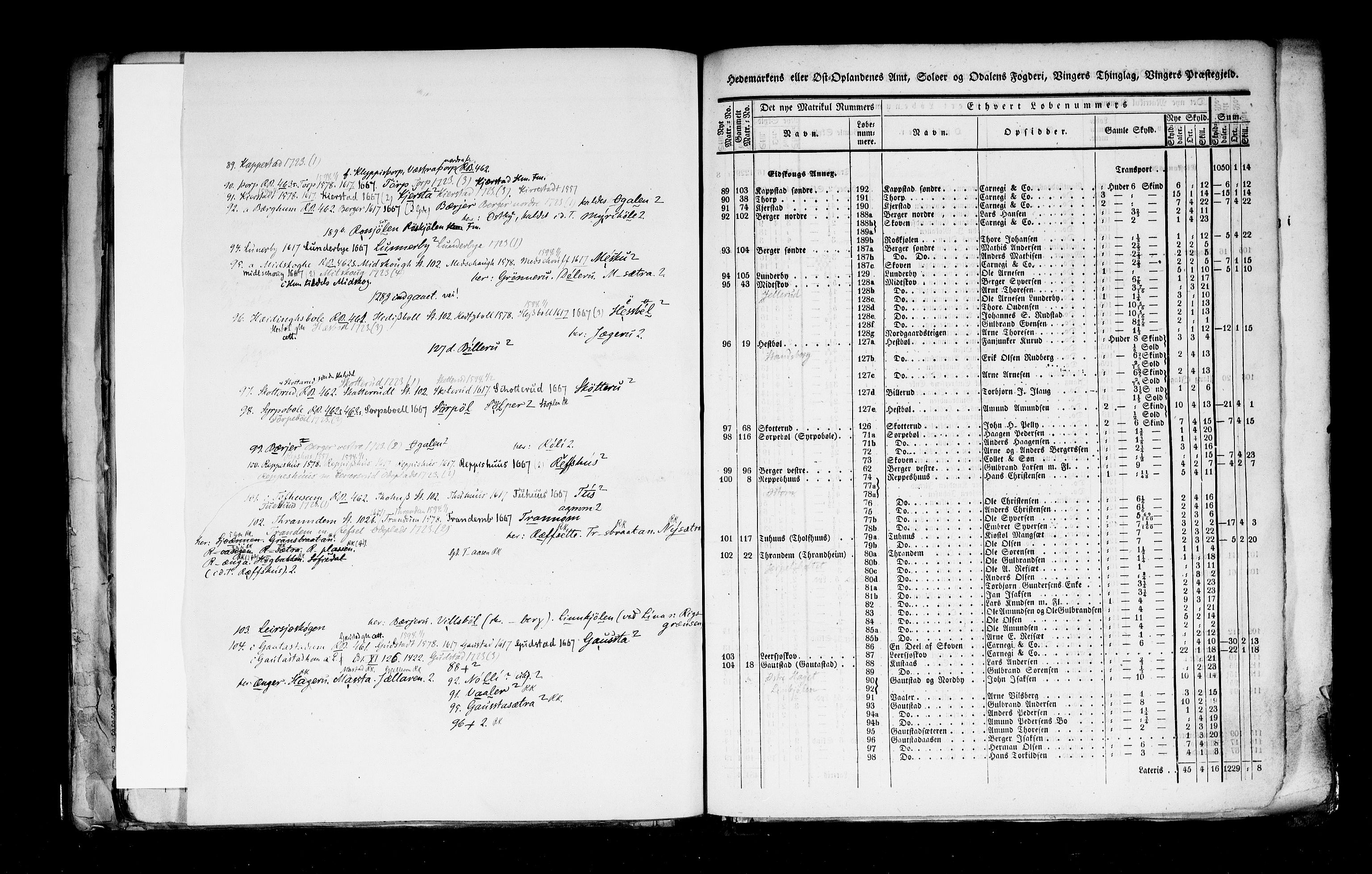 Rygh, RA/PA-0034/F/Fb/L0003: Matrikkelen for 1838 - Hedemarken amt (Hedmark fylke), 1838