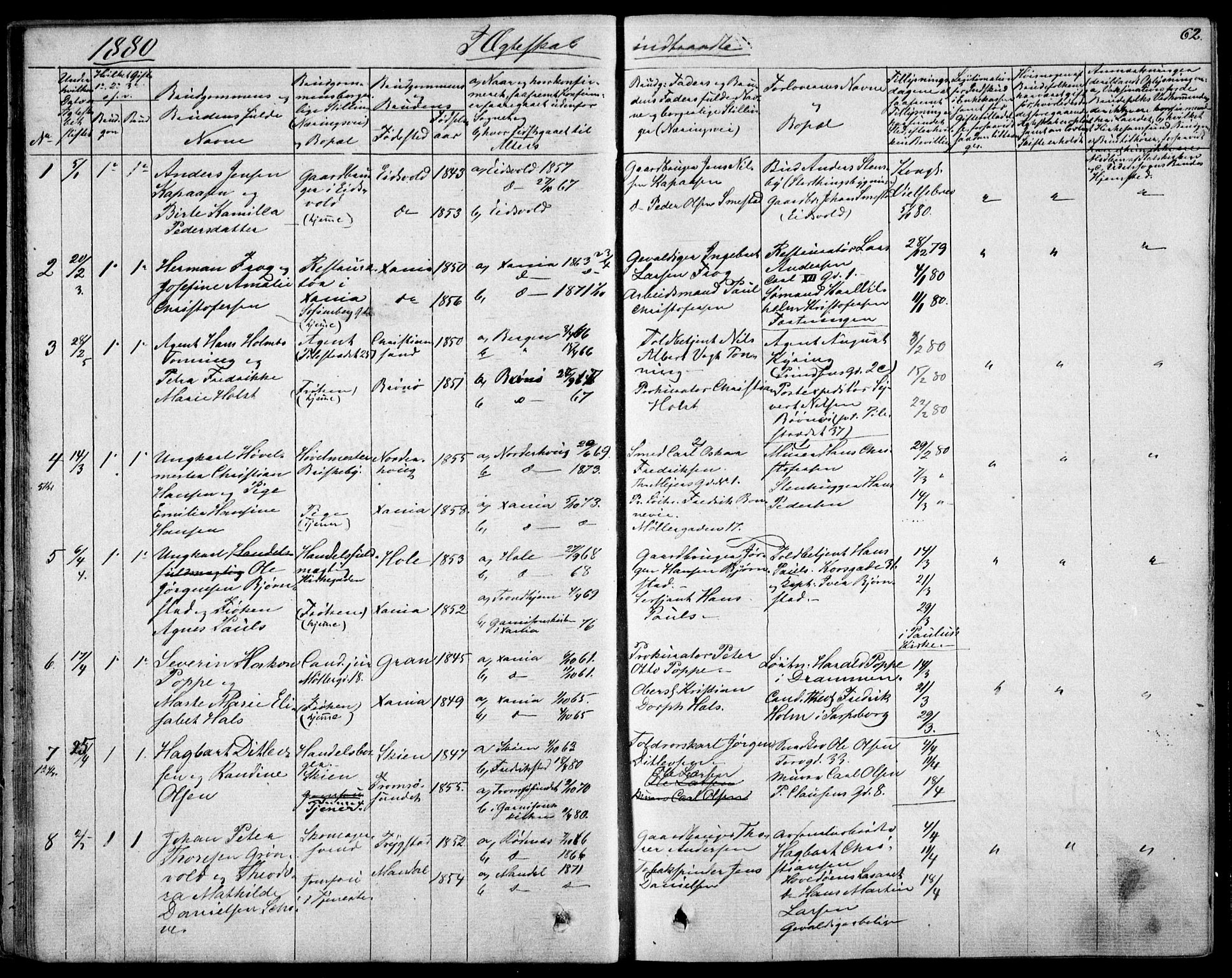 Garnisonsmenigheten Kirkebøker, SAO/A-10846/F/Fa/L0007: Parish register (official) no. 7, 1828-1881, p. 62