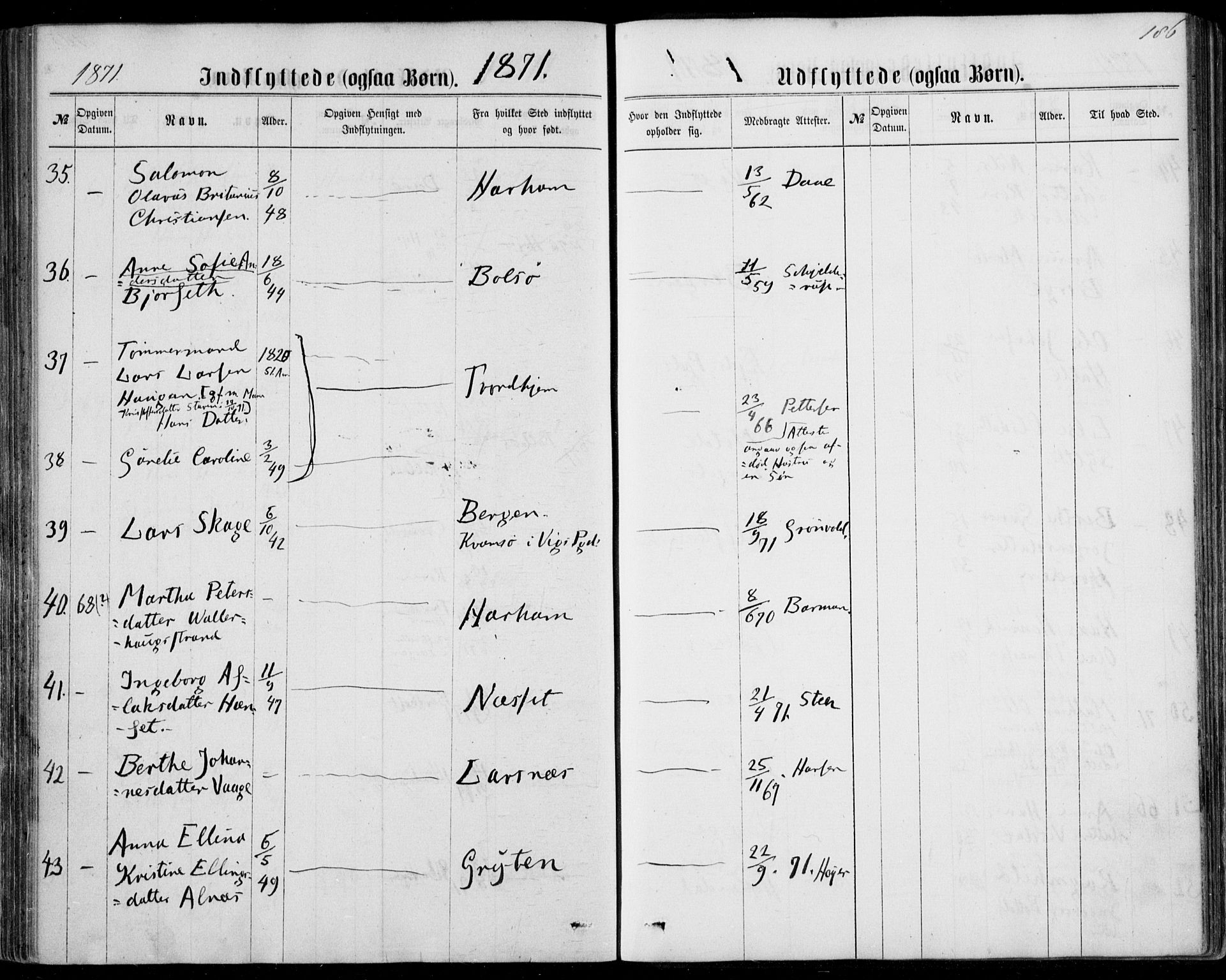 Ministerialprotokoller, klokkerbøker og fødselsregistre - Møre og Romsdal, AV/SAT-A-1454/529/L0452: Parish register (official) no. 529A02, 1864-1871, p. 186