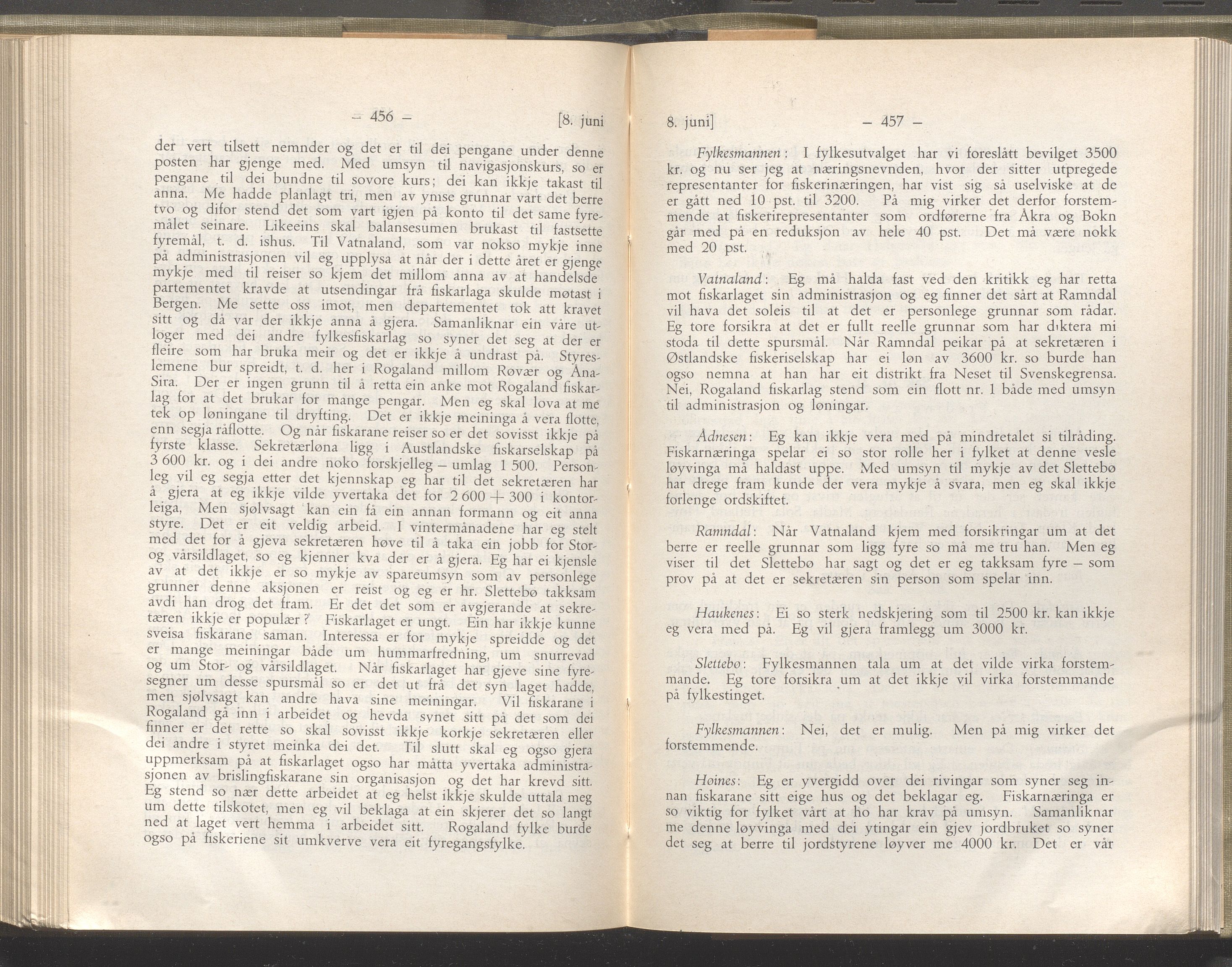 Rogaland fylkeskommune - Fylkesrådmannen , IKAR/A-900/A/Aa/Aaa/L0051: Møtebok , 1932, p. 456-457