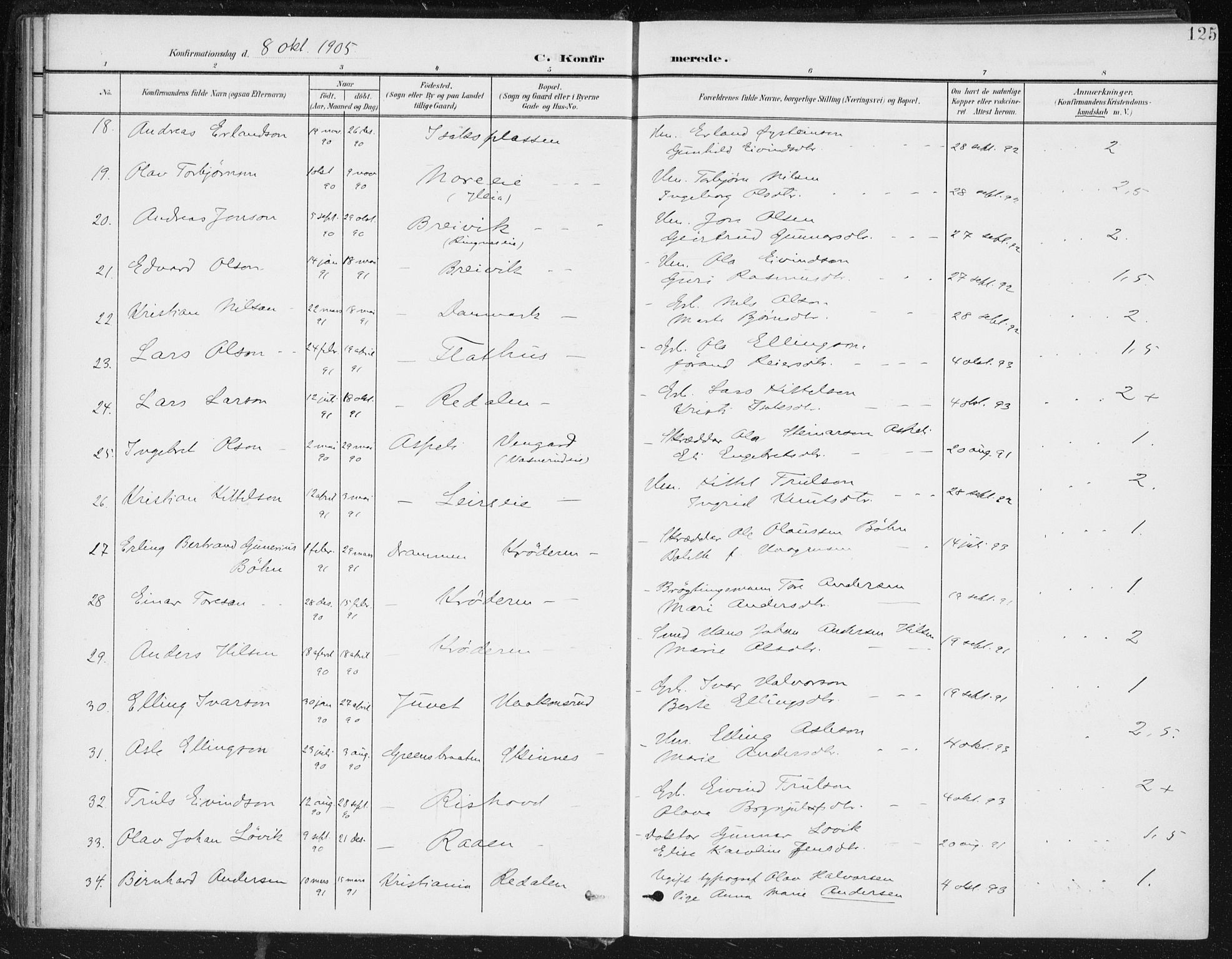 Krødsherad kirkebøker, AV/SAKO-A-19/F/Fa/L0007: Parish register (official) no. 7, 1900-1915, p. 125