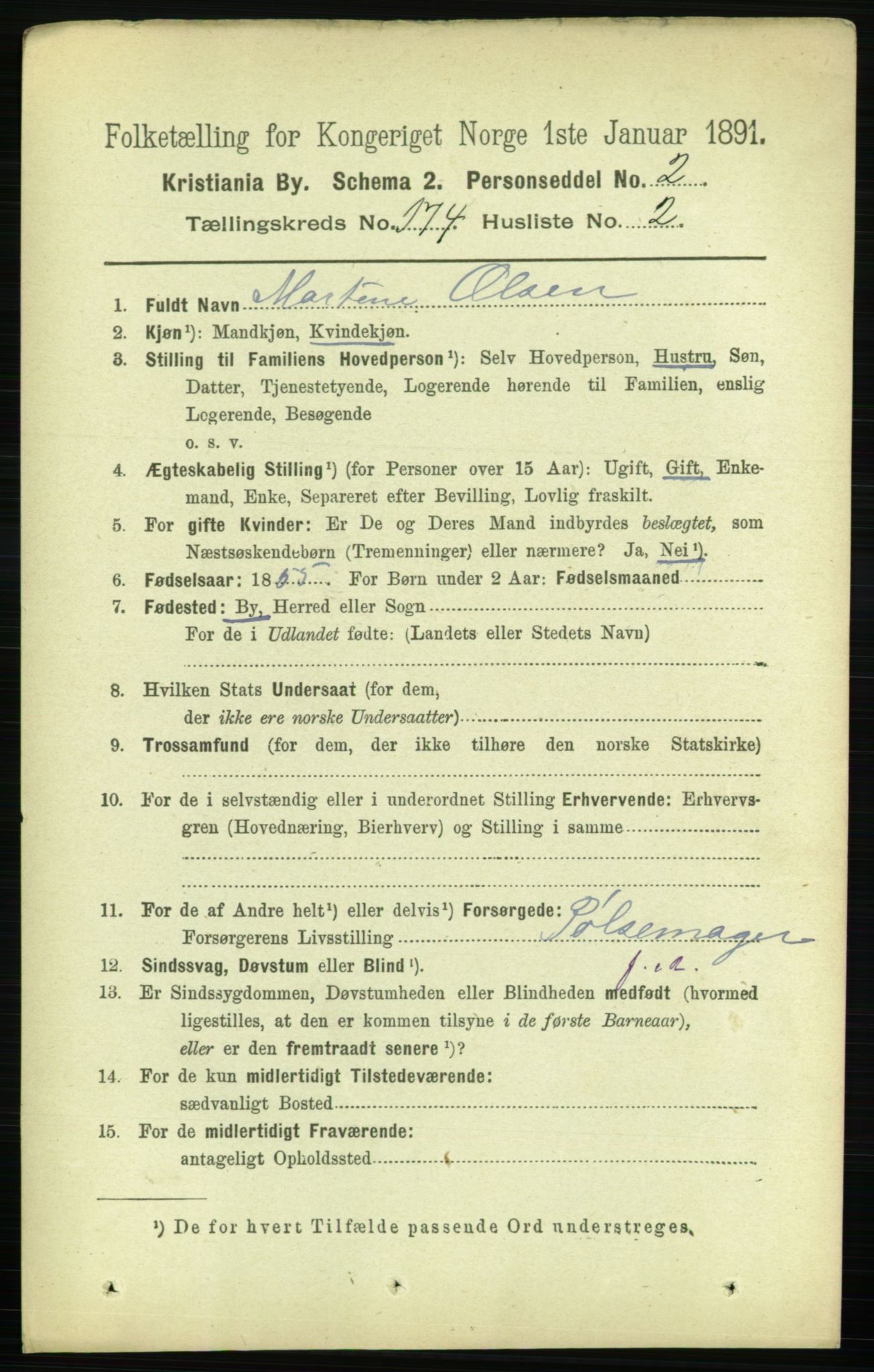 RA, 1891 census for 0301 Kristiania, 1891, p. 103912