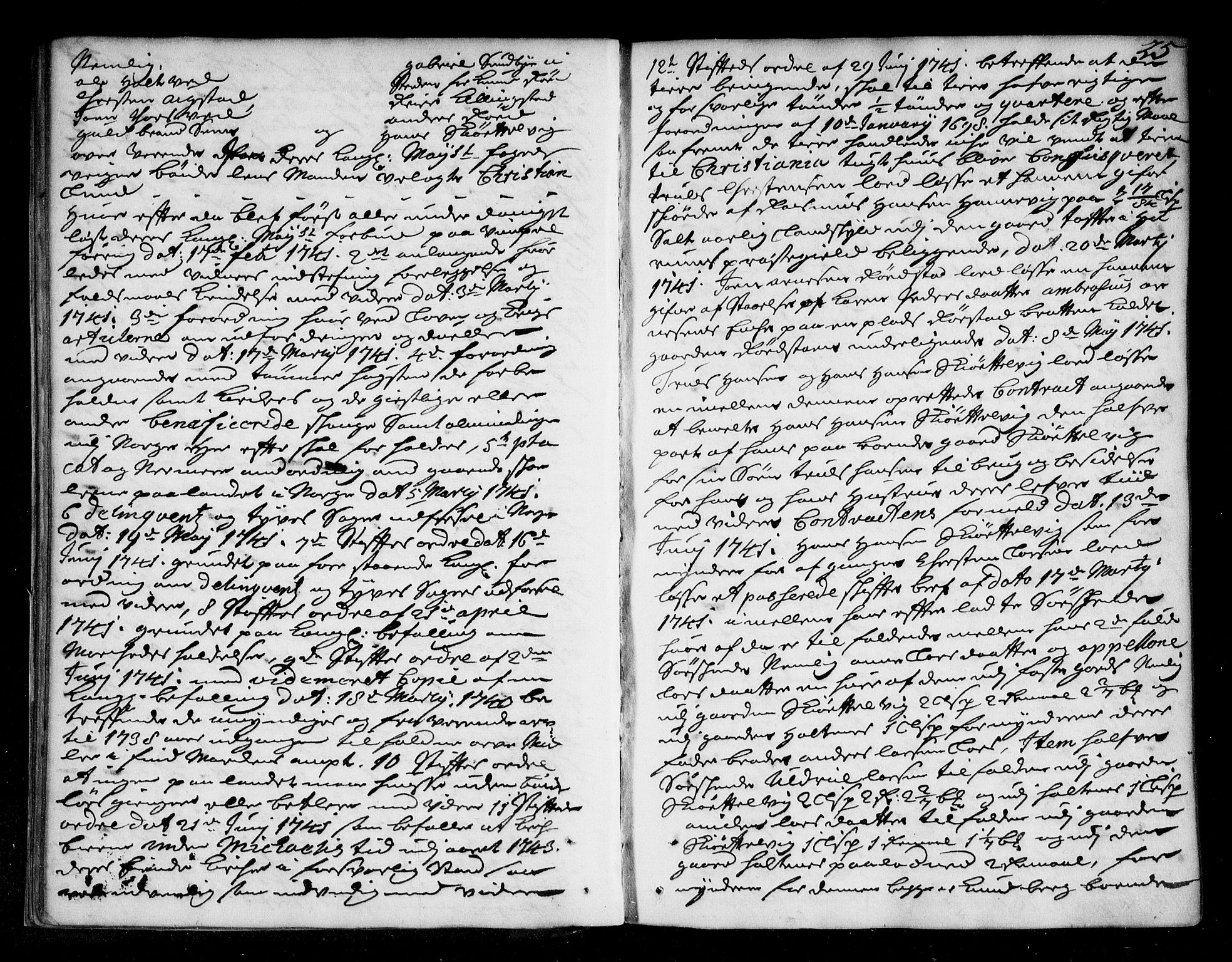 Lier, Røyken og Hurum sorenskriveri, AV/SAKO-A-89/F/Fa/L0050: Tingbok, 1741-1745, p. 25