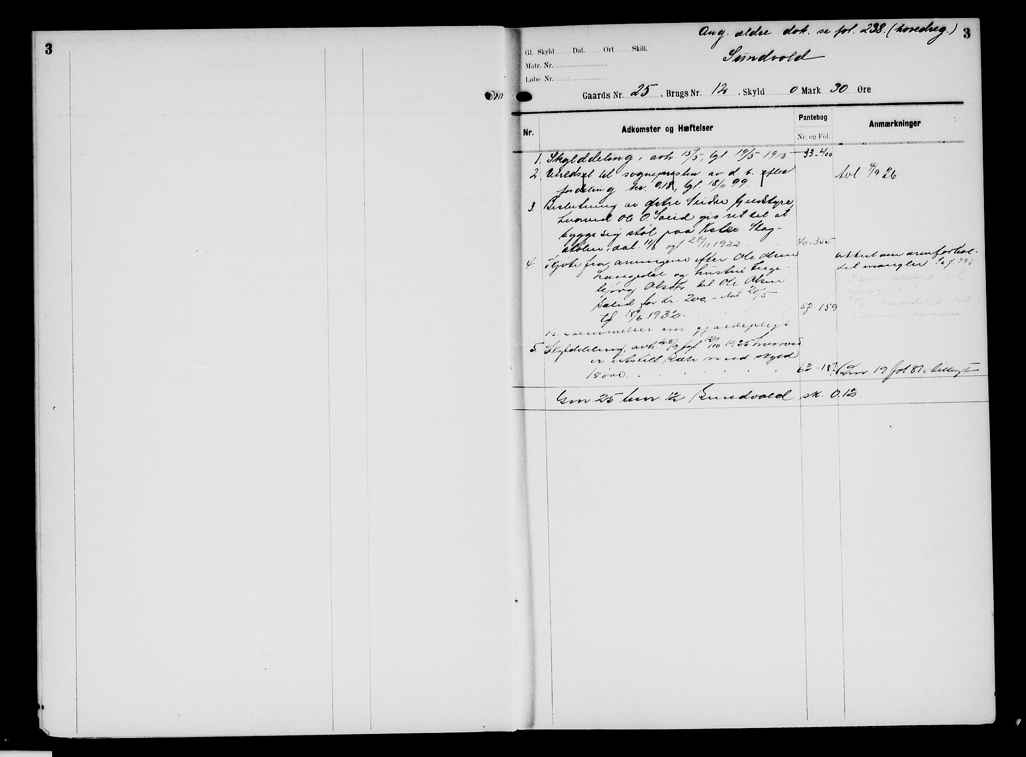 Valdres sorenskriveri, SAH/TING-016/H/Ha/Hae/L0012: Mortgage register no. 5.12, 1915-1940, p. 3