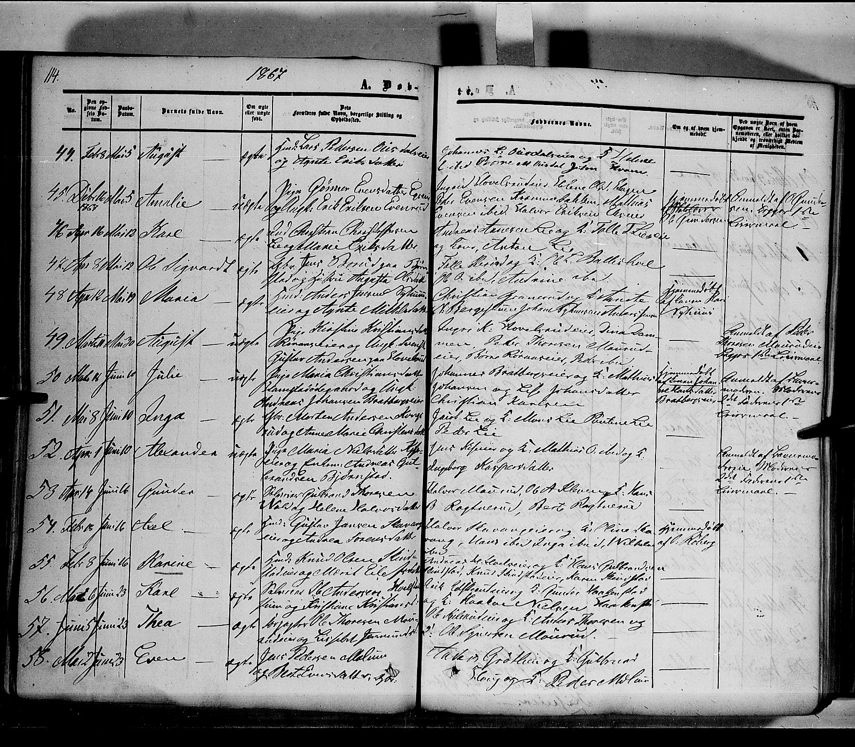 Nes prestekontor, Hedmark, AV/SAH-PREST-020/K/Ka/L0004: Parish register (official) no. 4, 1852-1886, p. 114