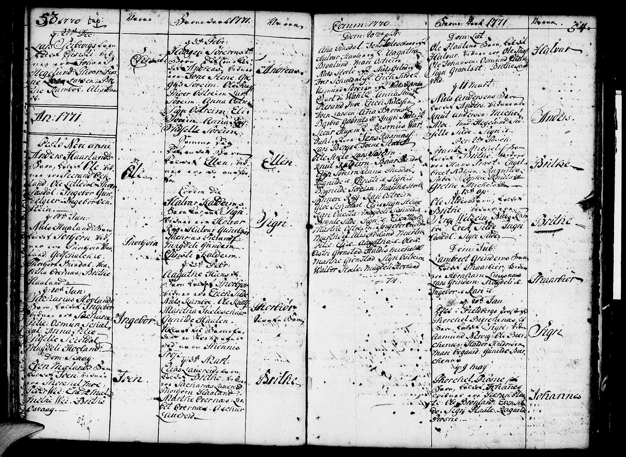 Etne sokneprestembete, AV/SAB-A-75001/H/Haa: Parish register (official) no. A 3 /1, 1755-1782, p. 53-54